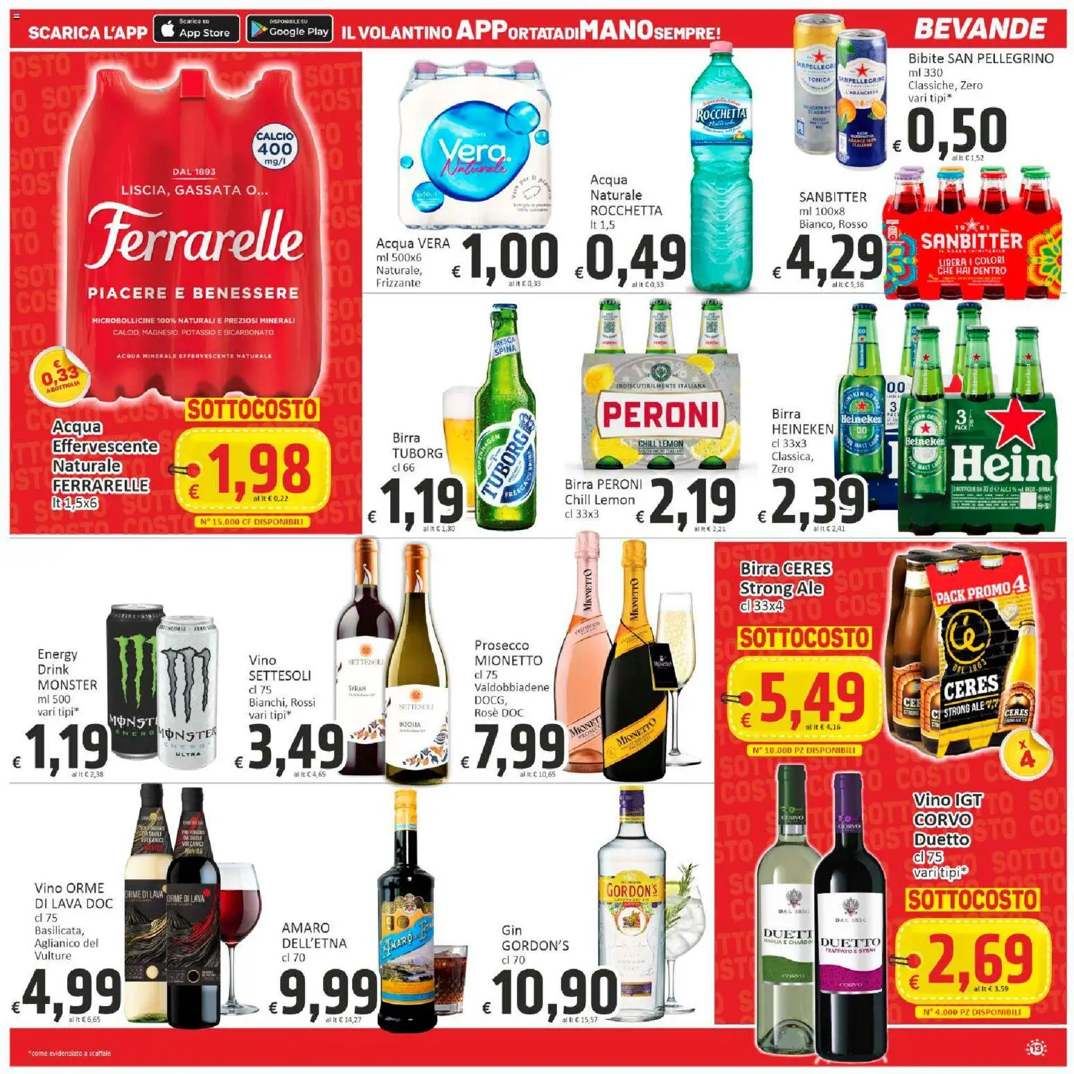 Volantino Paghi Poco del 30.01.2026 | Pagina: 13 | Prodotti: Bicarbonato, Prosecco, Bibite, Heineken