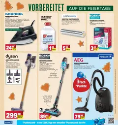 dyson AKKU-STIELSAUGER „V8", 425 Watt Motorleistung. 21,6 V Akkuleistung. Behälterkapazität: 0,54 Liter. Ladezeit: 5 Stunden. 2 Saugstuten. Umfangreiches Zubehör. ab 15.12.2025 gültig | Seite: 65