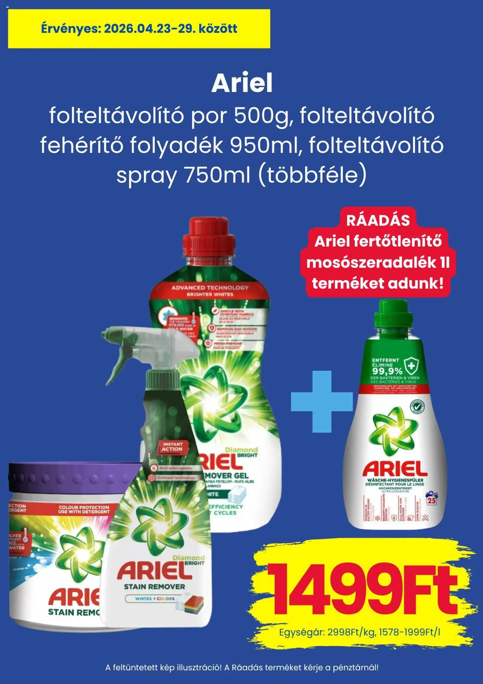 Magnetic akciós ujság - amely érvényes a következő dátumtól: 23.04.2026 | Oldal: 13 | Termékek: Ariel, Folteltávolító