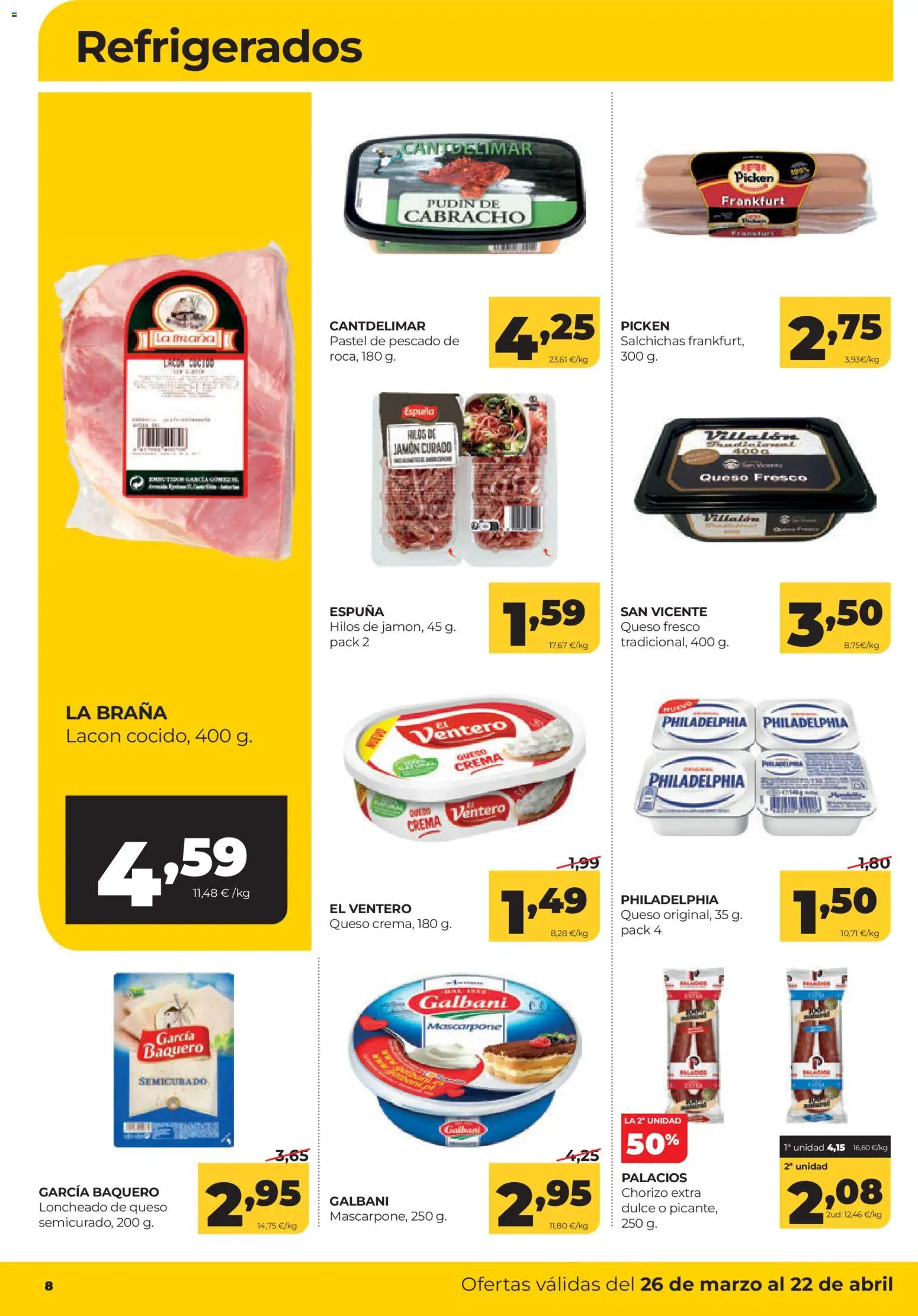 Alimerka folleto Asturias │ válido desde el 26.03.2026 | Página: 8 | Productos: Queso, Queso fresco, Pescado, Crema