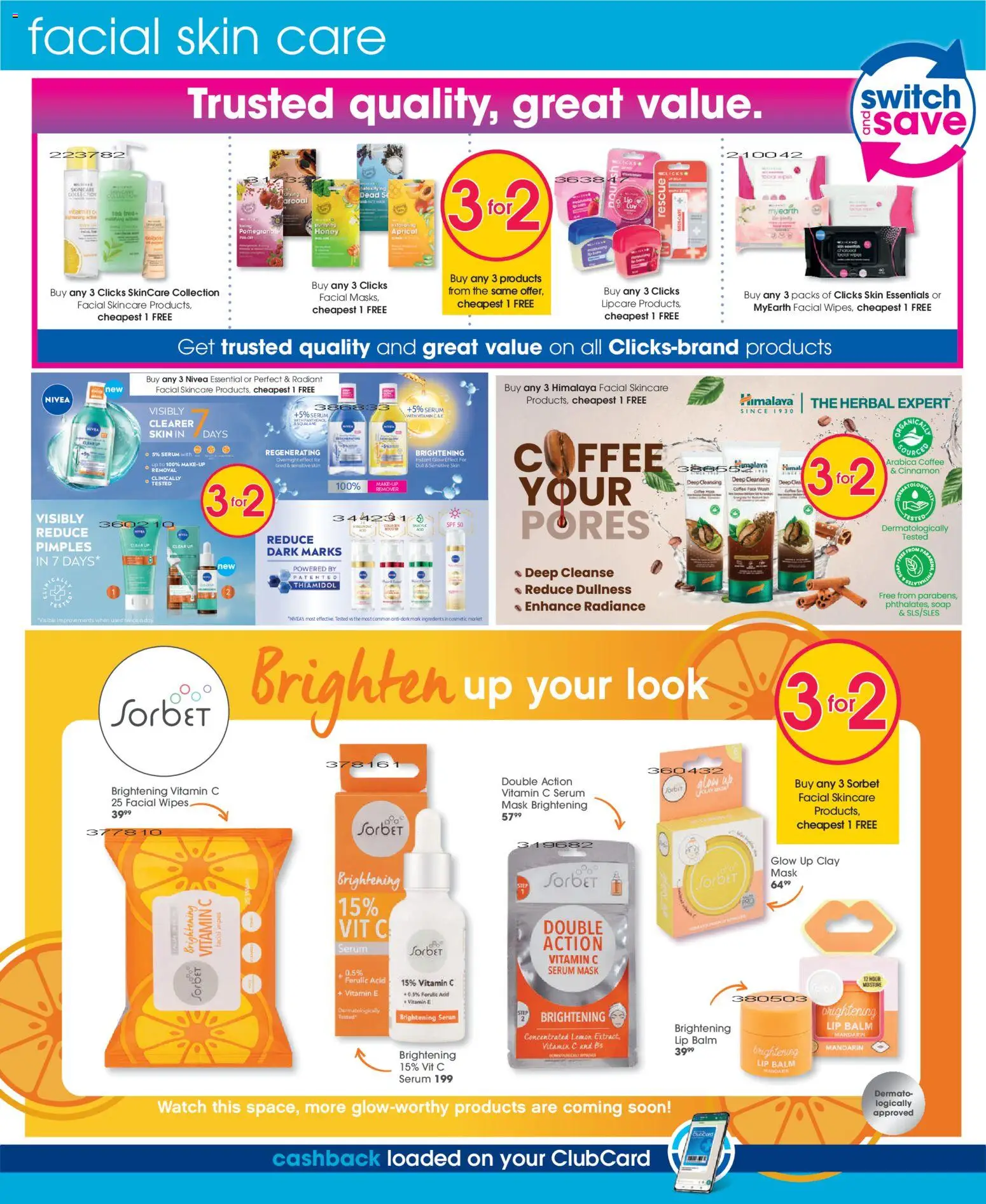 New Clicks catalogue – valid from 11.11.2025 | Page: 8 | Products: Coffee, Switch, Mask, Lemon