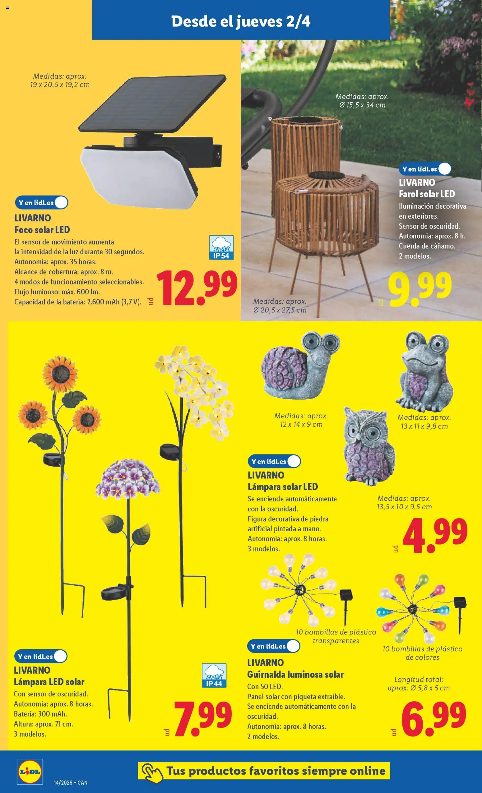 Lidl folleto de bazar │ válido desde el 30.03.2026 | Página: 18 | Productos: Farol, Galette de chaise, Batería, Lámpara