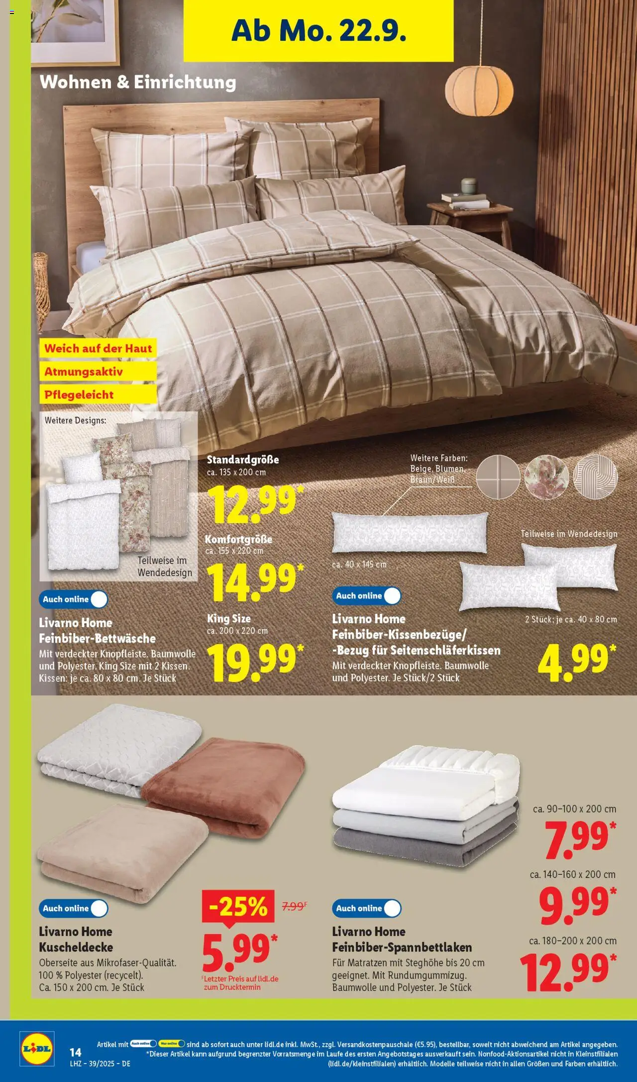 Lidl Prospekt Zossen – gültig ab 22.09.2025 | Seite: 10 | Produkte: Kissen