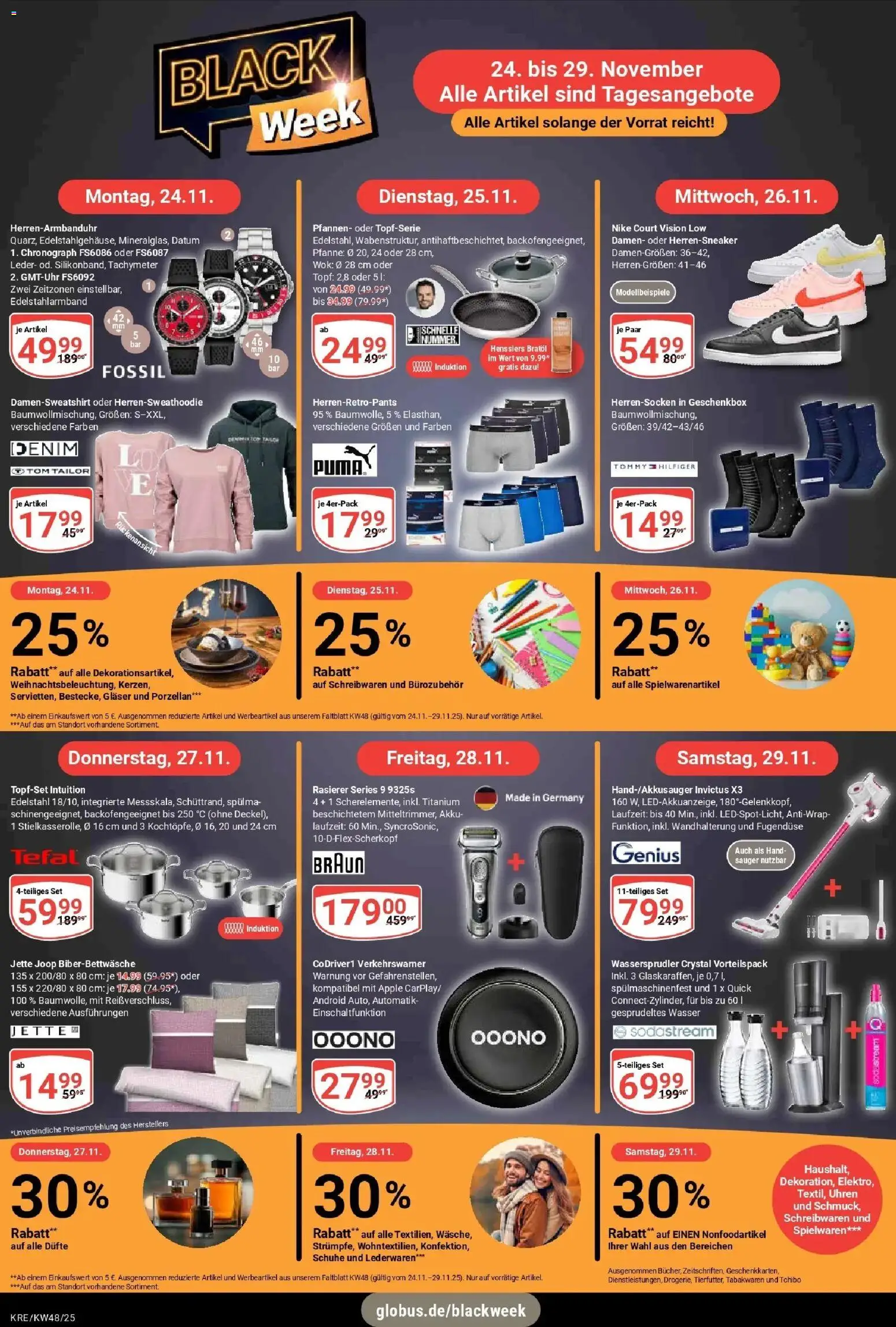 Globus prospekt Krefeld	 – gültig ab 23.11.2025 | Seite: 32 | Produkte: Rasierer, Apple, Wasser, Sodastream