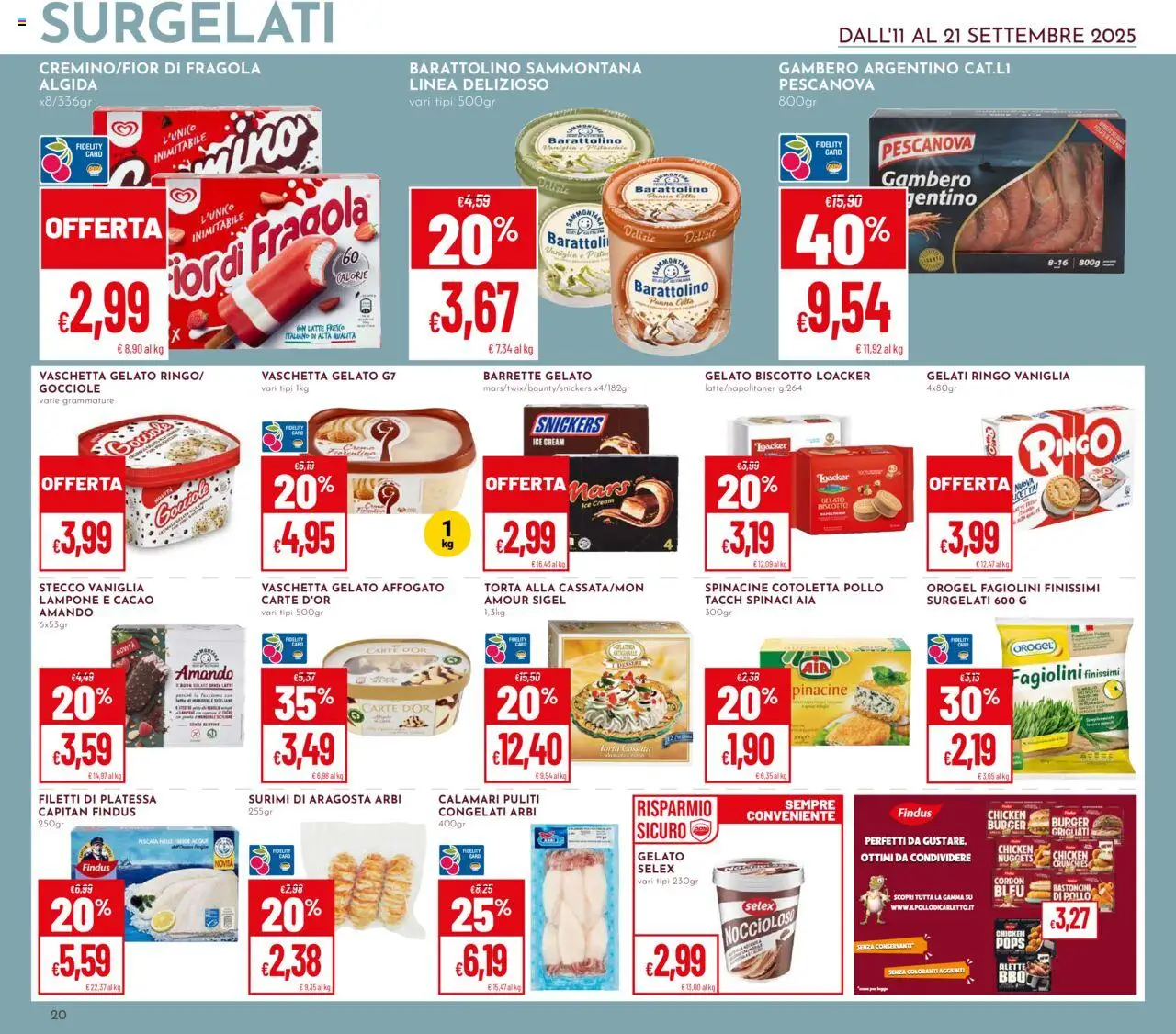 Volantino Pan del 11.09.2025 | Pagina: 20 | Prodotti: Pollo, Surimi, Spinaci, Torta
