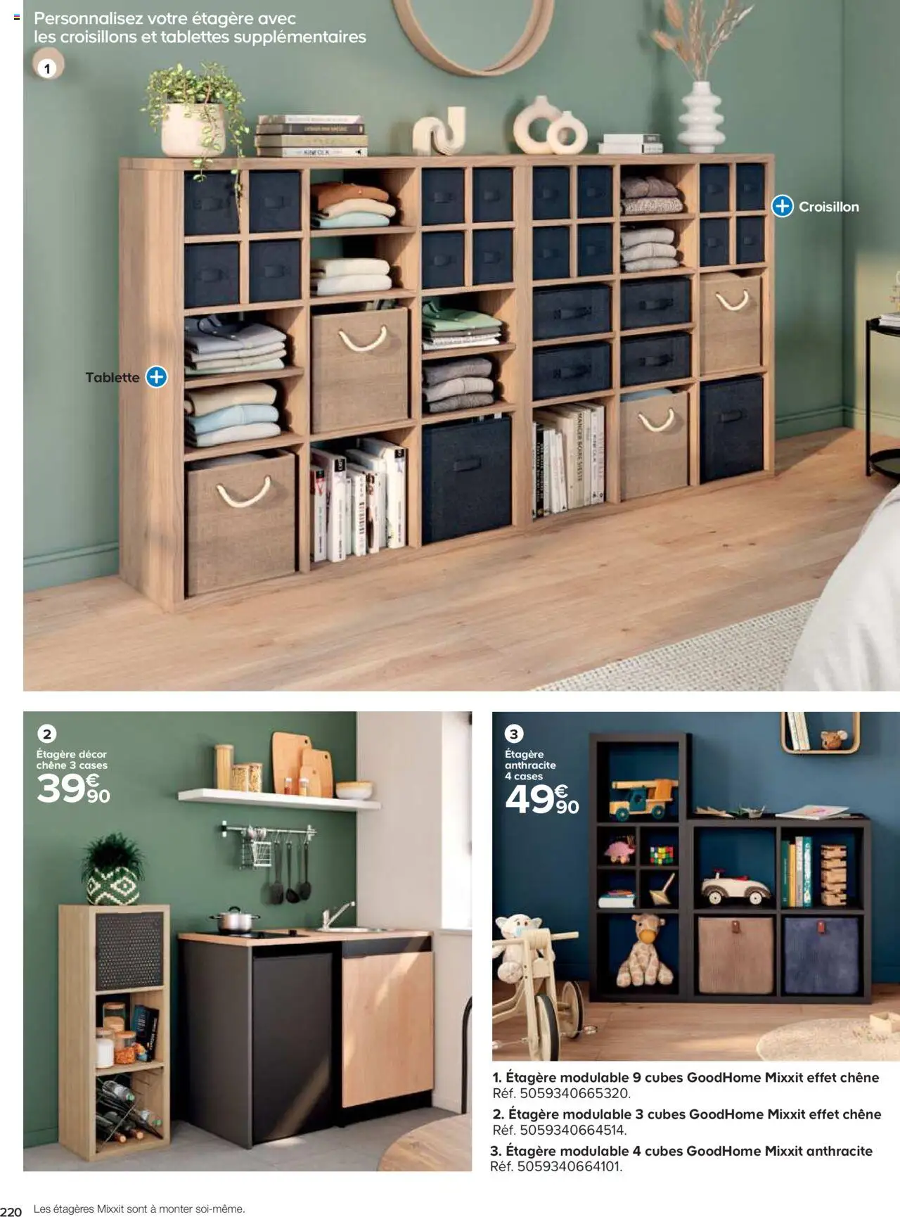 {H1} | Page: 220 | Produits: Tablette, Étagère