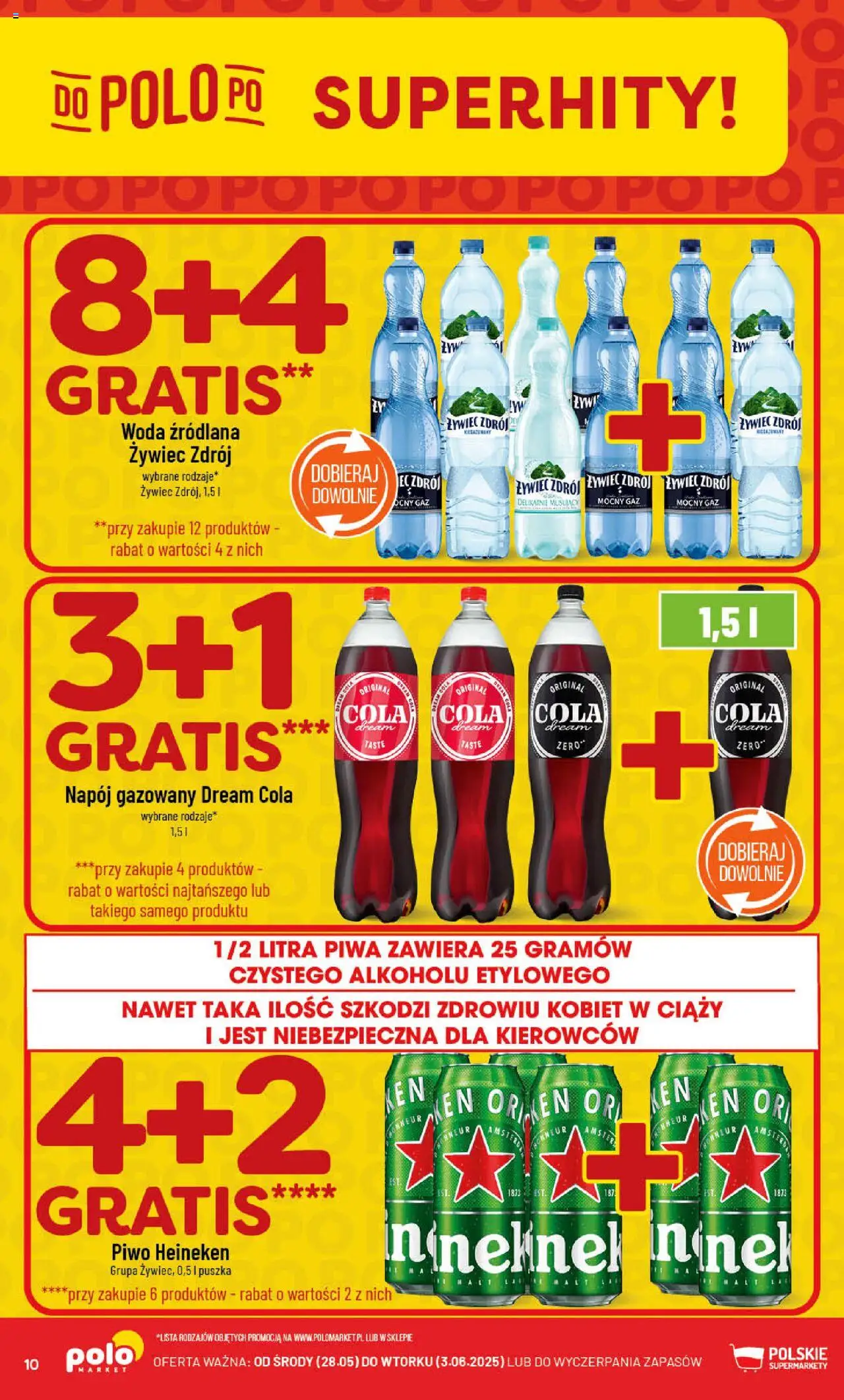 POLOmarket Gazetka od 28.05.2025 | Strona: 10 | Produkty: Woda źródlana, Piwo, Woda, Heineken