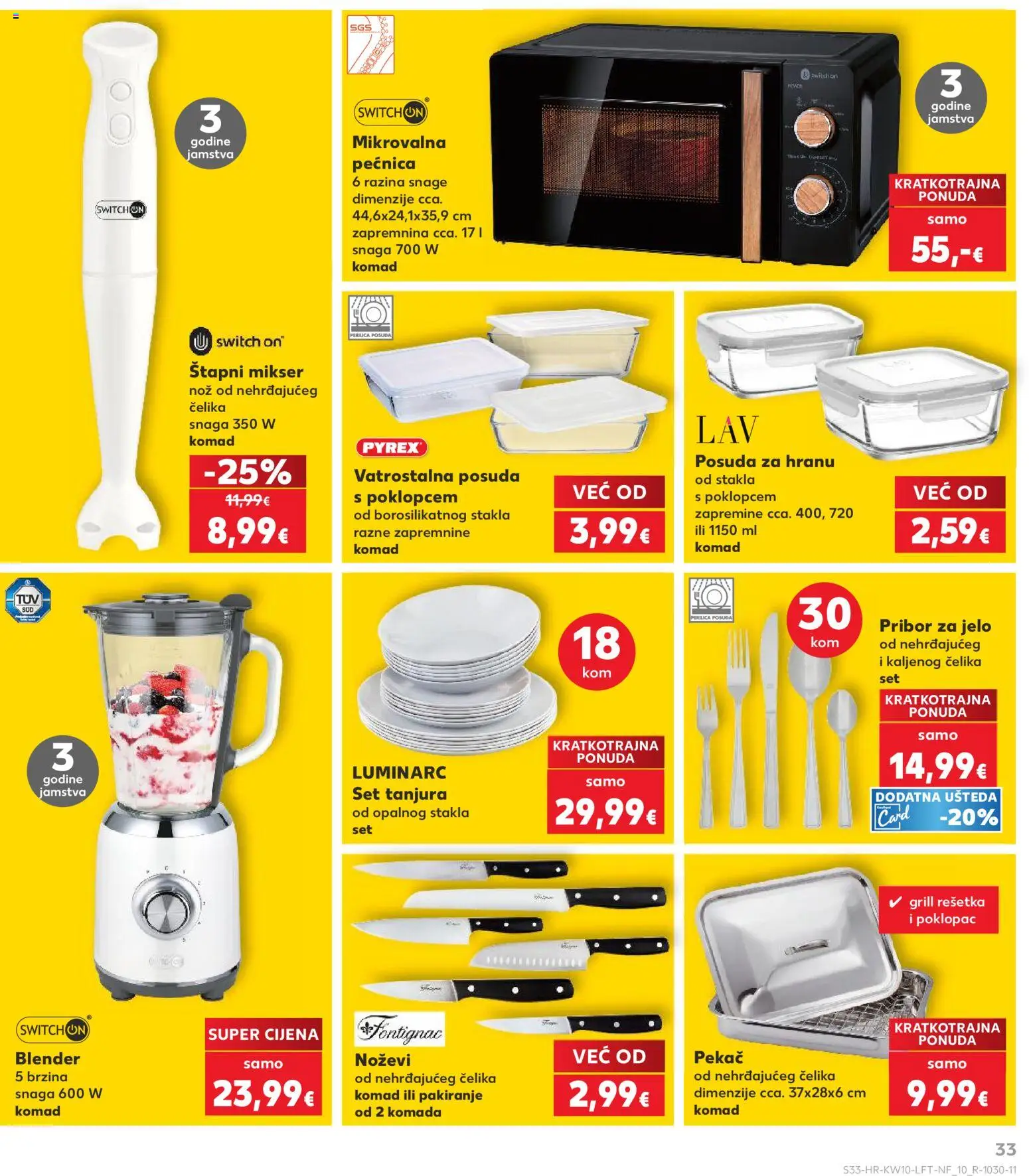 Kaufland katalog | vrijedi od 04.03.2026 | Stranica: 33 | Proizvodi: Set tanjura, Perilica posuđa, Pan, Blender