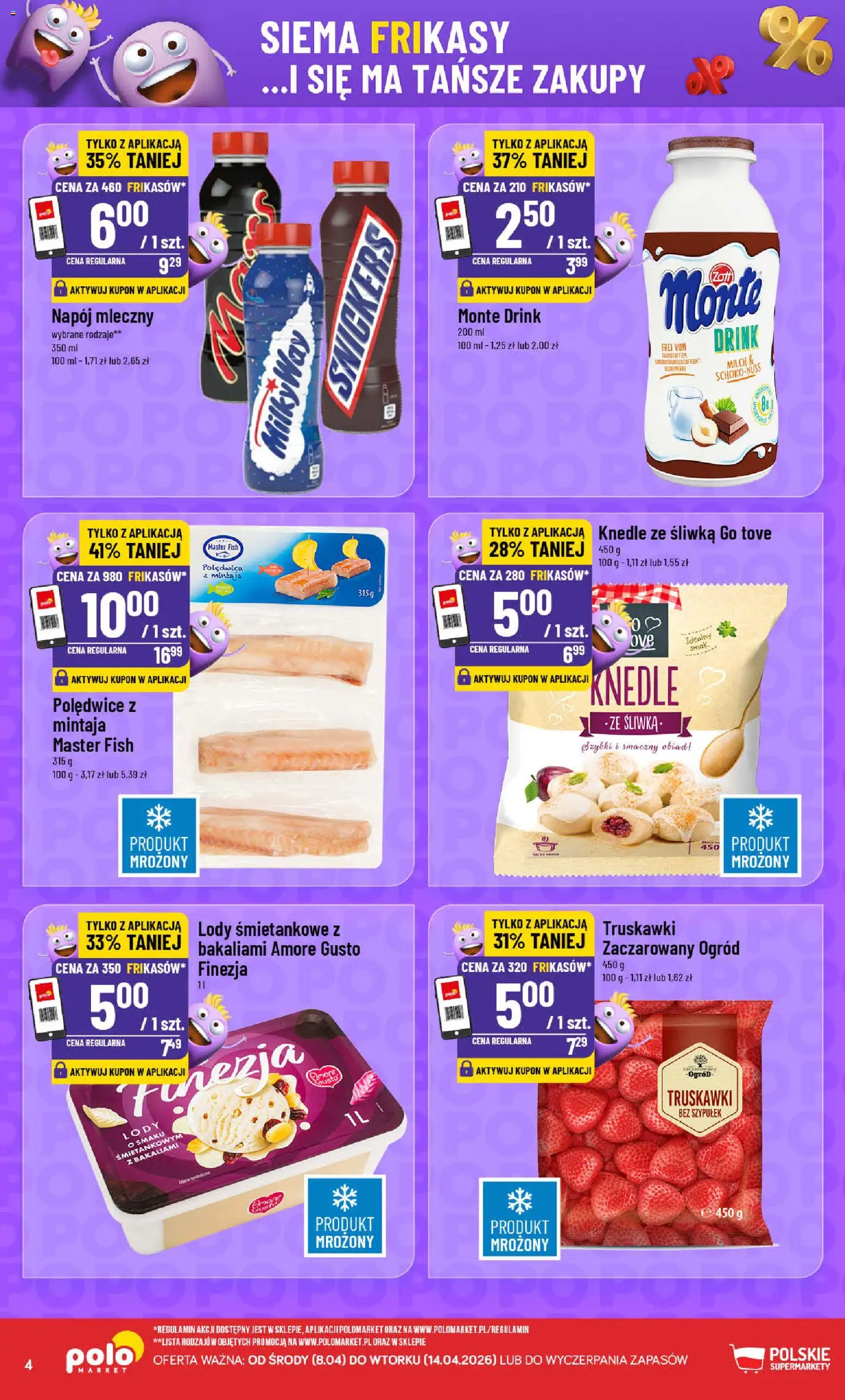 POLOmarket gazetka - Frikasowe Hity od 08.04.2026 | Strona: 4 | Produkty: Truskawki, Knedle, Lody