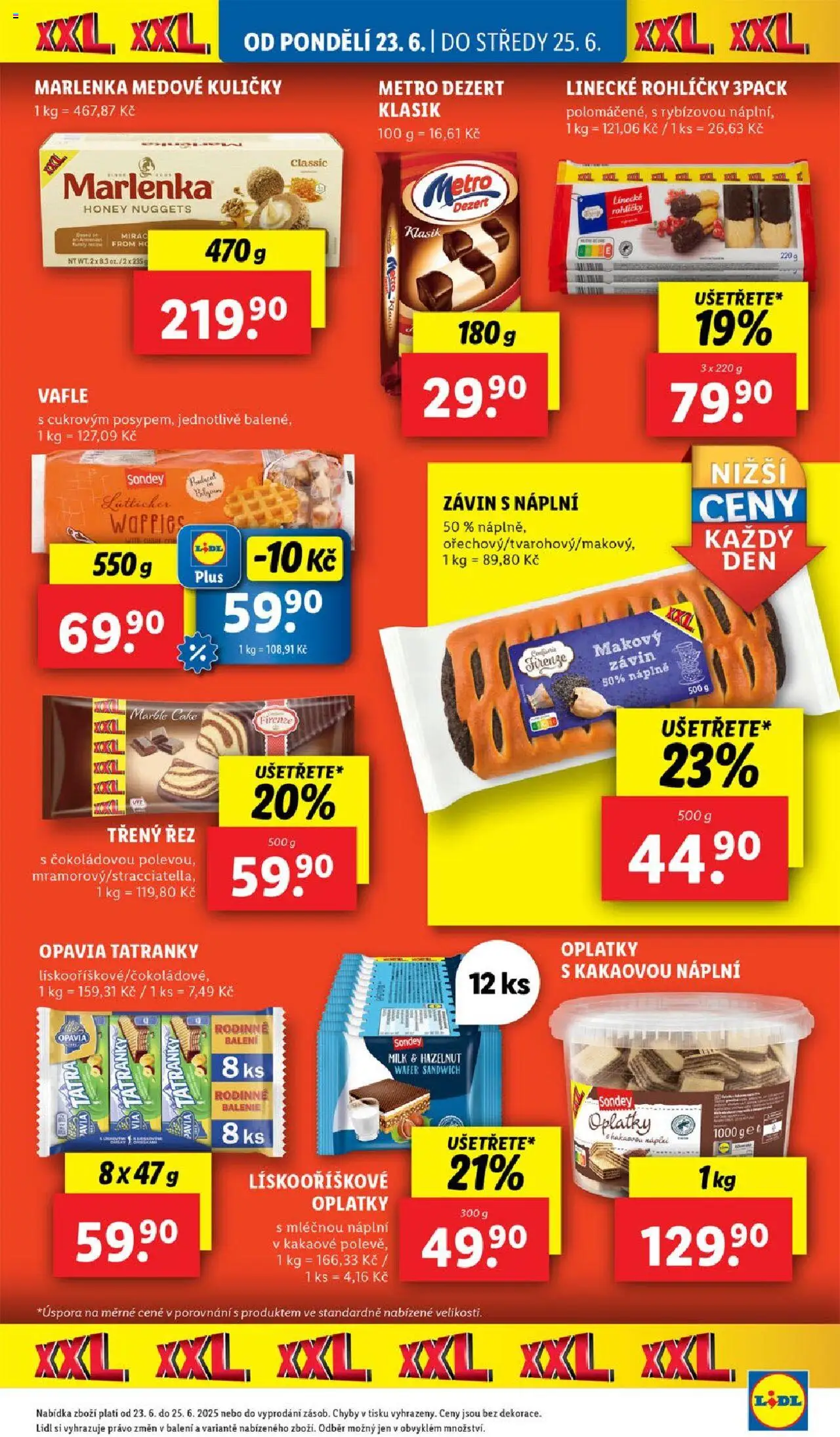 Lidl leták od 23.06.2025 | Strana: 19 | Produkty: Tatranky, Vafle, Kuličky, Marlenka