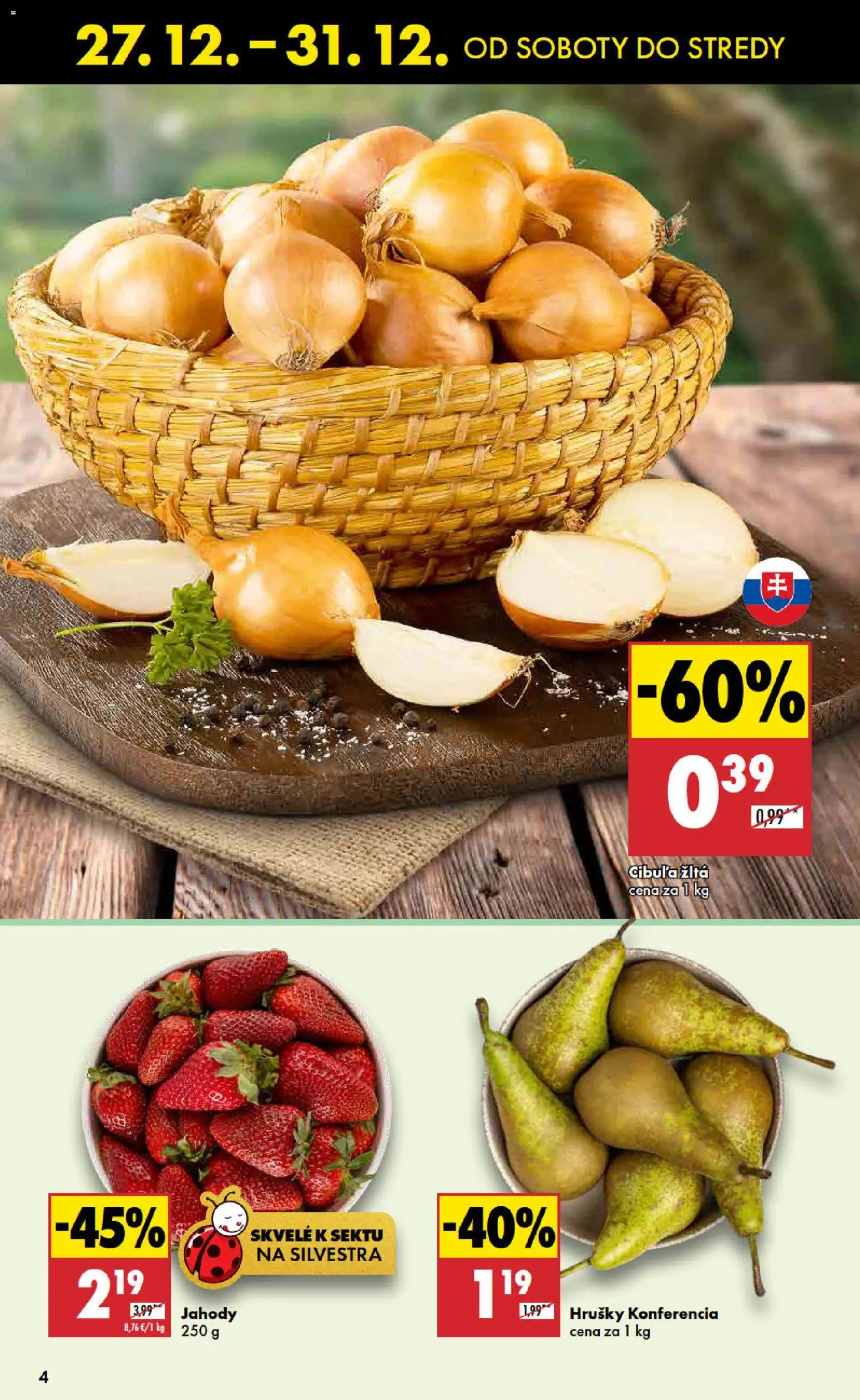 Nové Biedronka akcie – leták je platný od 27.12.2025 | Strana: 4 | Produkty: Jahody, Hrušky