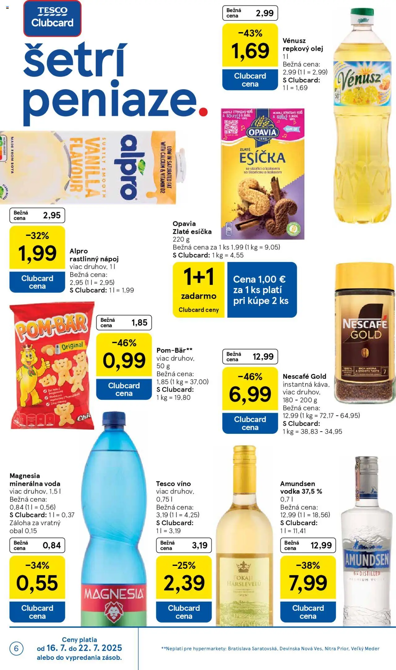 Tesco Hypermarket - leták │ platný od 16.07.2025 | Strana: 6 | Produkty: Olej, Víno, Vodka, Nescafé Gold