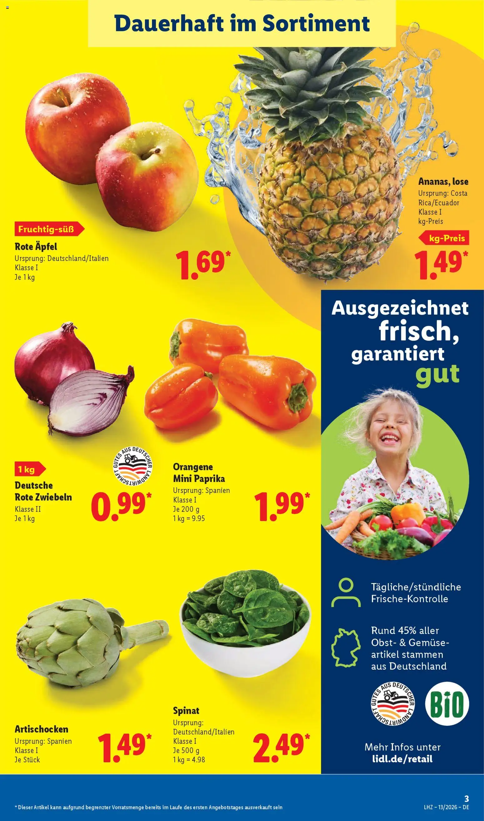 Lidl Prospekt – gültig ab 23.03.2026 | Seite: 5 | Produkte: Äpfel, Gemüse, Paprika, Obst