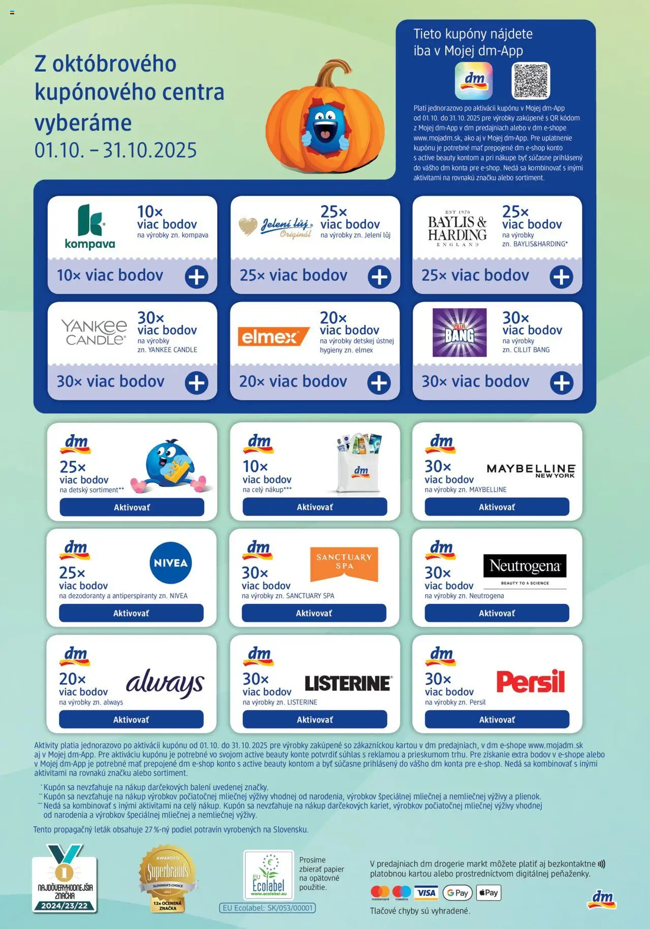 Nové dm drogerie akcie – leták je platný od 01.10.2025 | Strana: 32 | Produkty: Listerine, Nivea, Persil, Yankee Candle