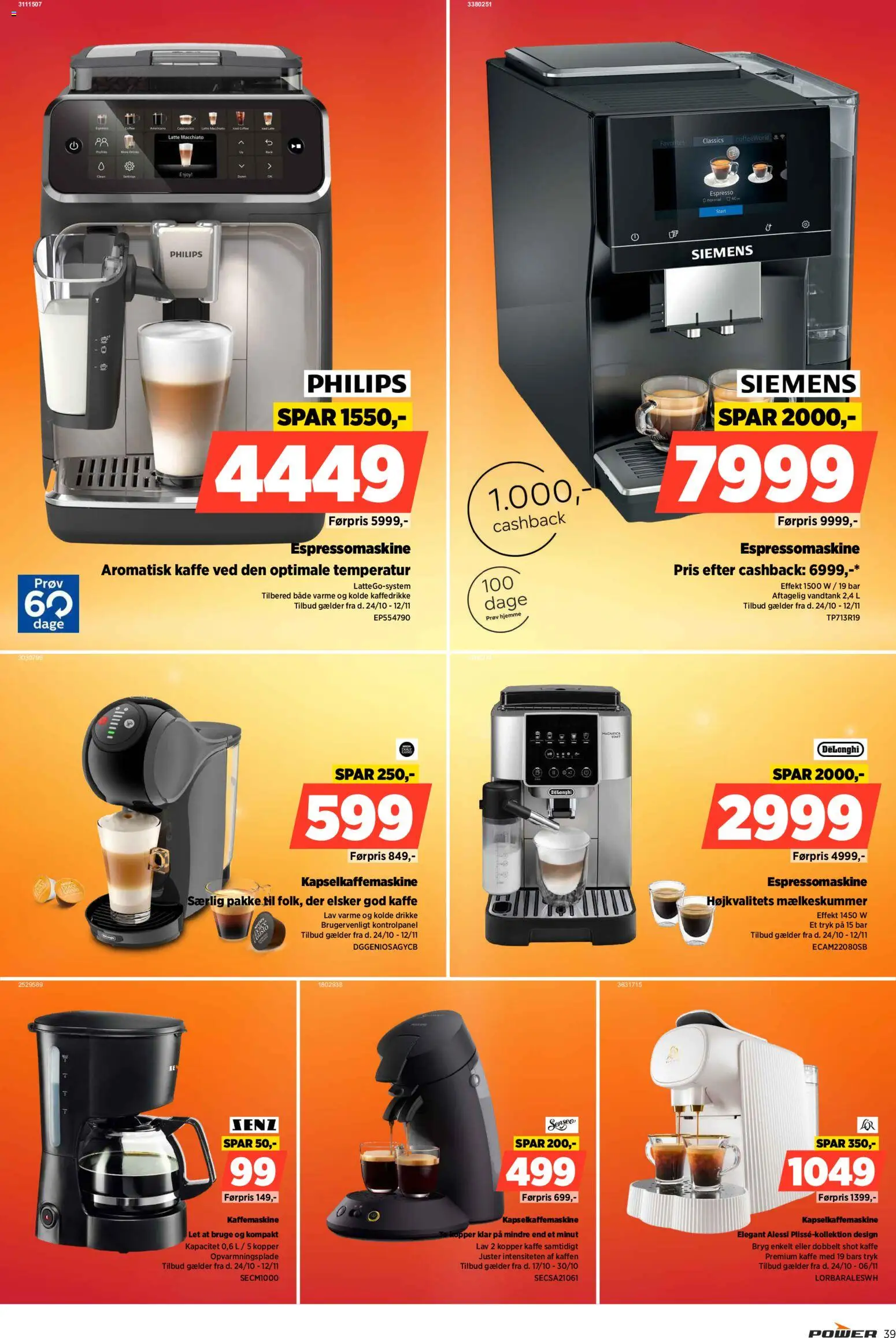 Power tilbudsavis – gyldig fra 24.10.2025 | Side: 39 | Produkter: Kaffe, Kaffemaskine