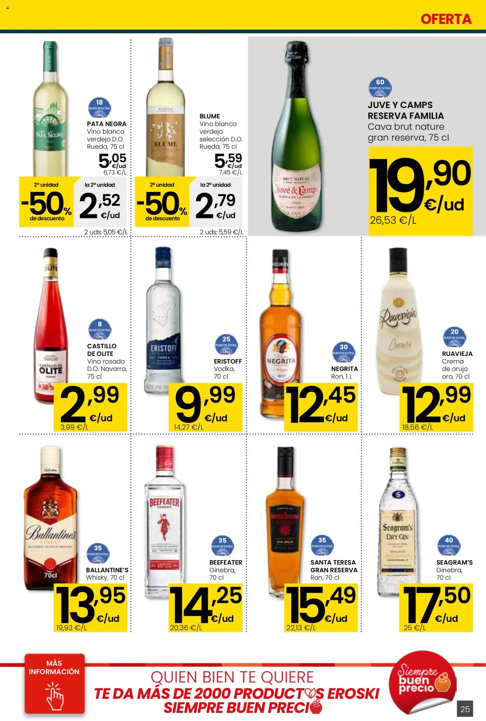 Eroski - Siempre a buen precio Center │ válido desde el 12.02.2026 | Página: 25 | Productos: Vino rosado, Vino, Crema, Té