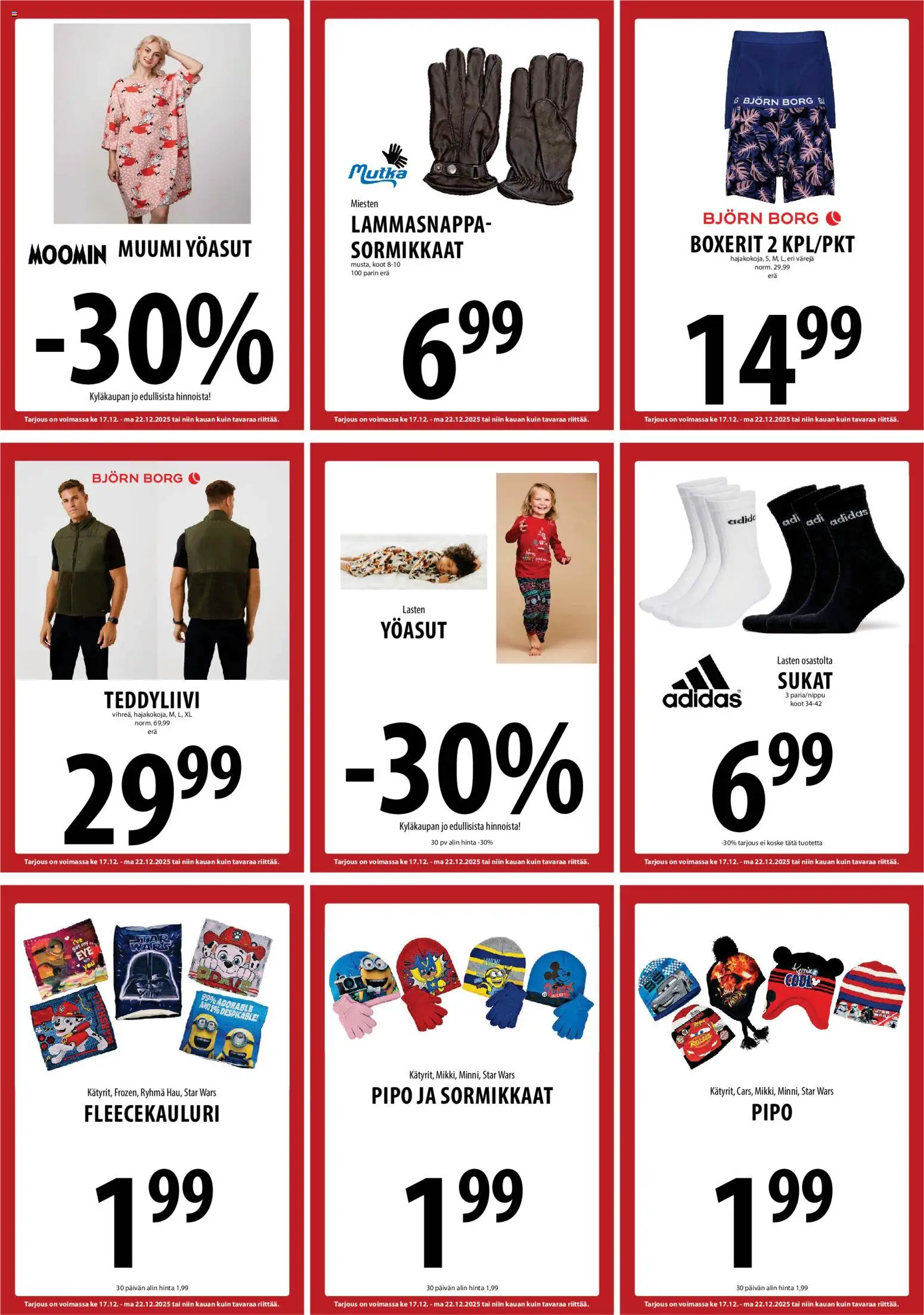 Tuuri tarjoukset – voimassa 17.12.2025 alkaen | Sivu: 30 | Tuotteet: Sukat, Pipo