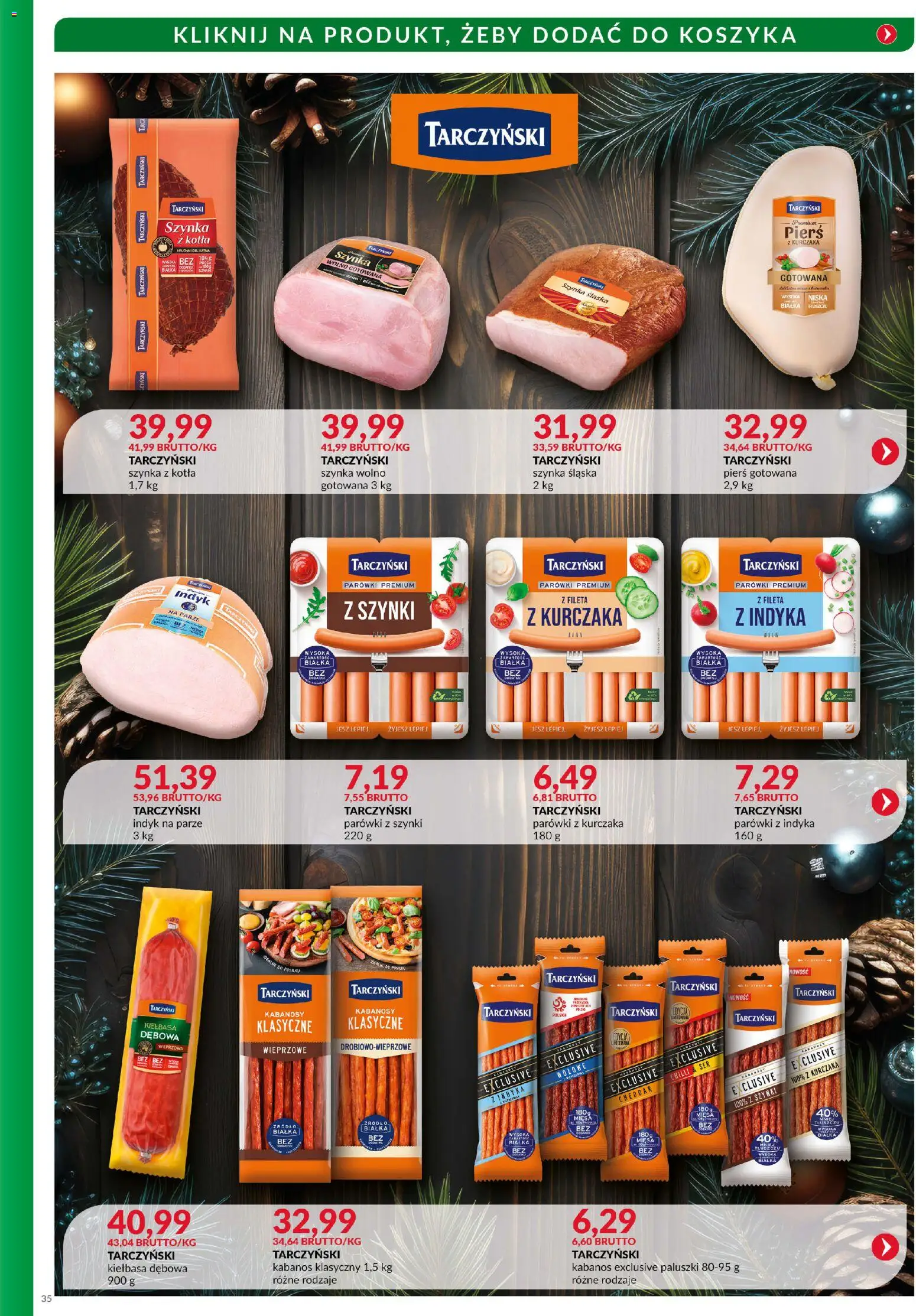 Eurocash Gazetka - Katalog Wędlin od 01.12.2025 | Strona: 35 | Produkty: Kiełbasa, Parówki z indyka, Ser, Cheddar