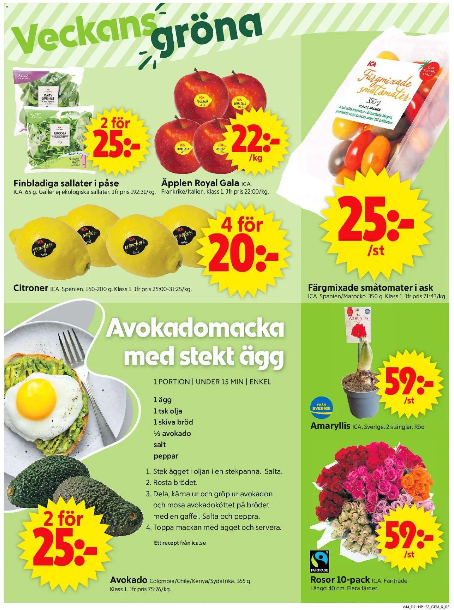 ICA Supermarket reklamblad aktuell från 27.10.2025 | Sida: 5 | Produkter: Galler, Peppar, Olja, Tomater