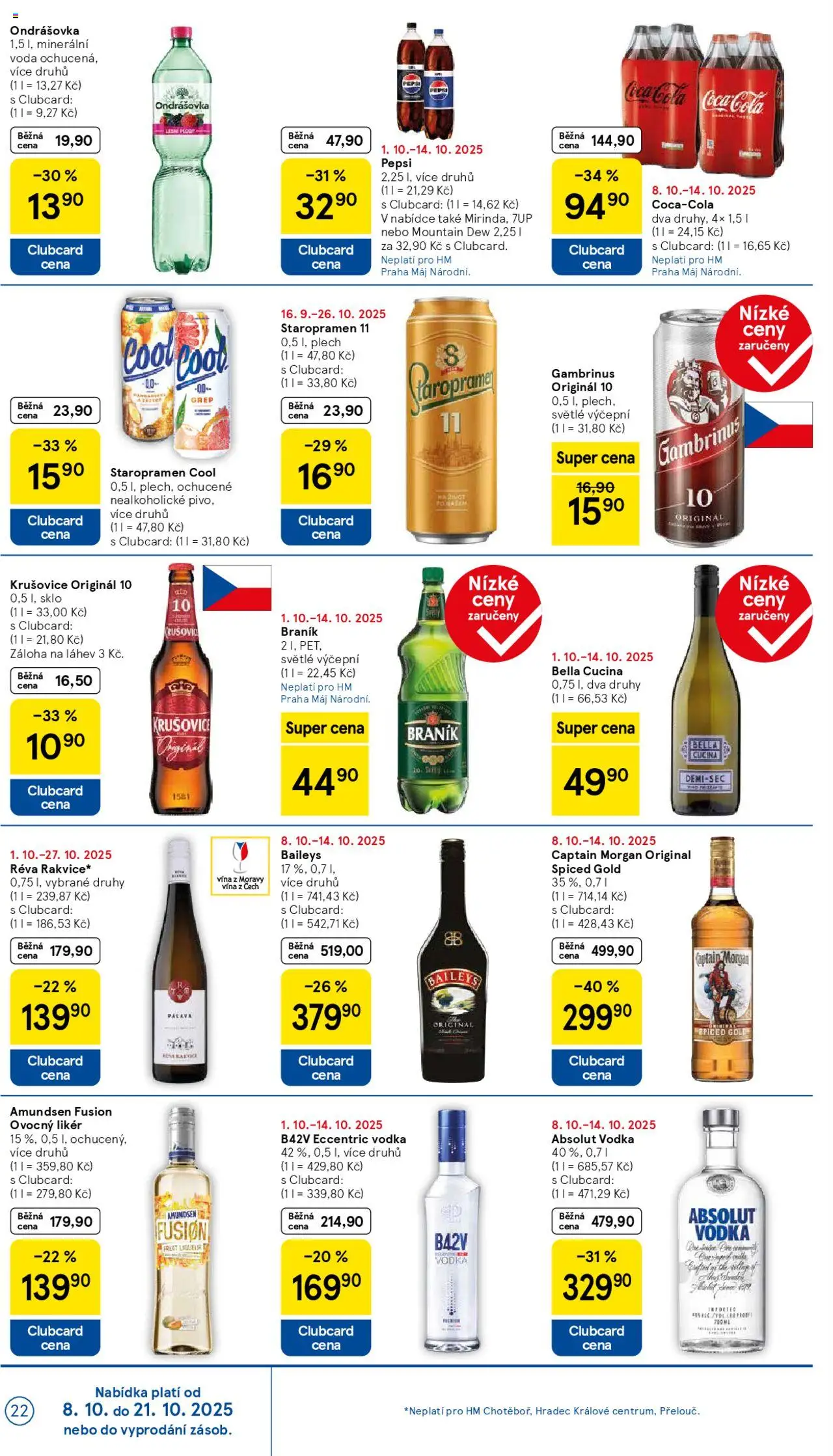 Tesco leták - Hypermarket od 08.10.2025 | Strana: 22 | Produkty: Voda, Staropramen, Morgan, Plech