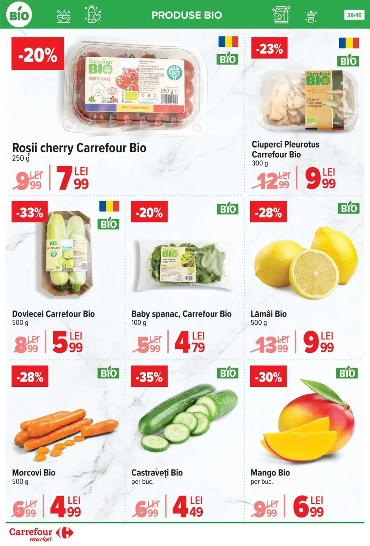 Noul catalog Carrefour – valabil de la 15.10.2025 | Pagină: 42 | Produse: Ciuperci, Roșii, Morcovi, Mango