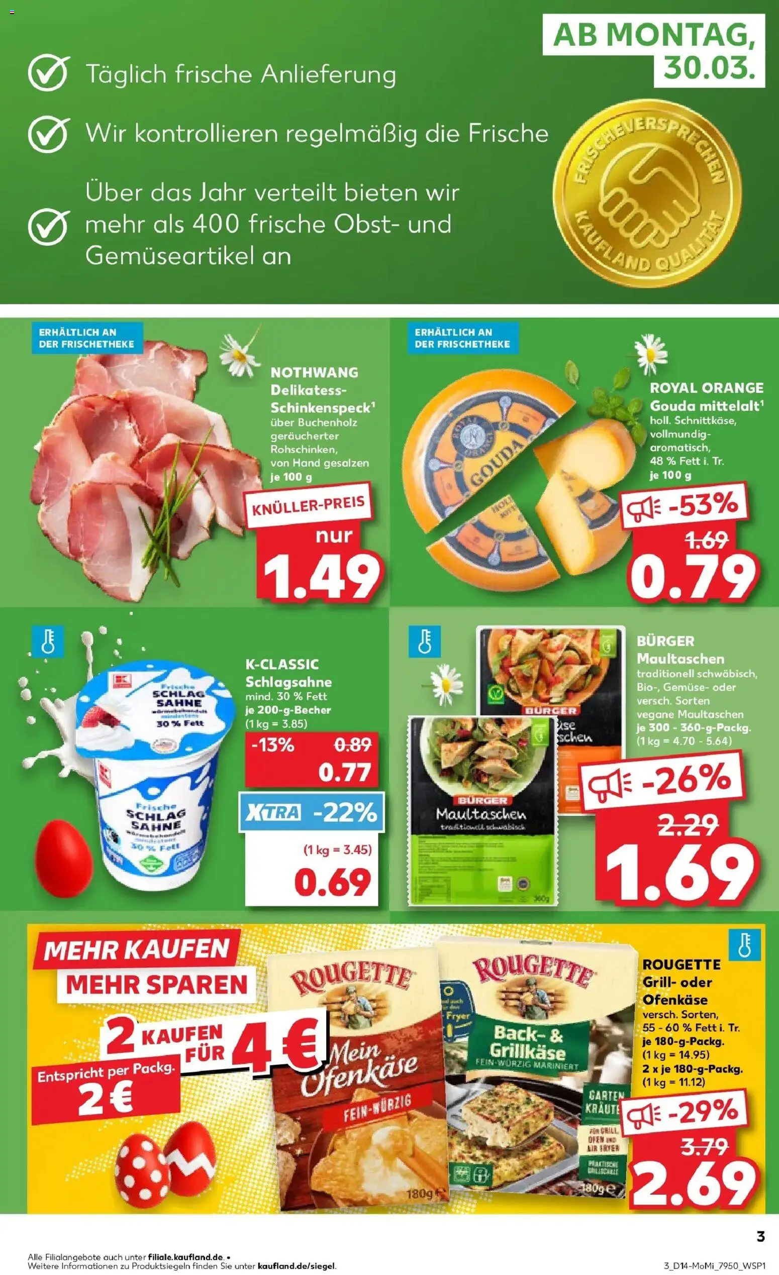 Kaufland Prospekt Norden	 – gültig ab 30.03.2026 | Seite: 3 | Produkte: Grill, Schlagsahne, Burger, Sahne