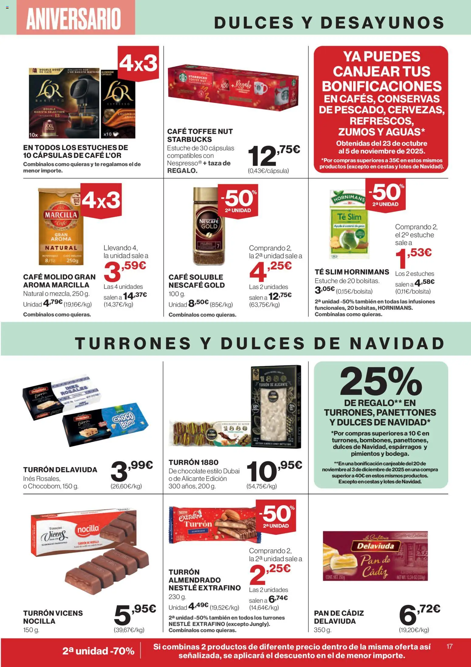 Supercor folleto │ válido desde el 06.11.2025 | Página: 17 | Productos: Café molido, Νερό καρύδας, Té, Μηχανή καφέ