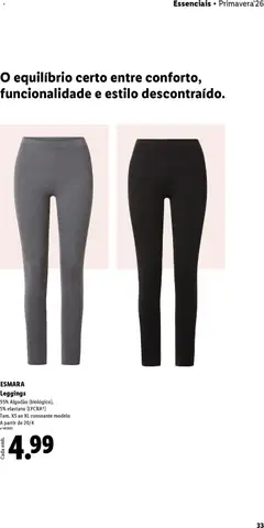 Pré-visualização Leggings, 95% Algodão (biológico), 5% elastano (LYCRA®). Tam. XS ao XL consoante modelo válido de 20.04.2026 | Página: 33 | Produtos: Algodão, Leggings