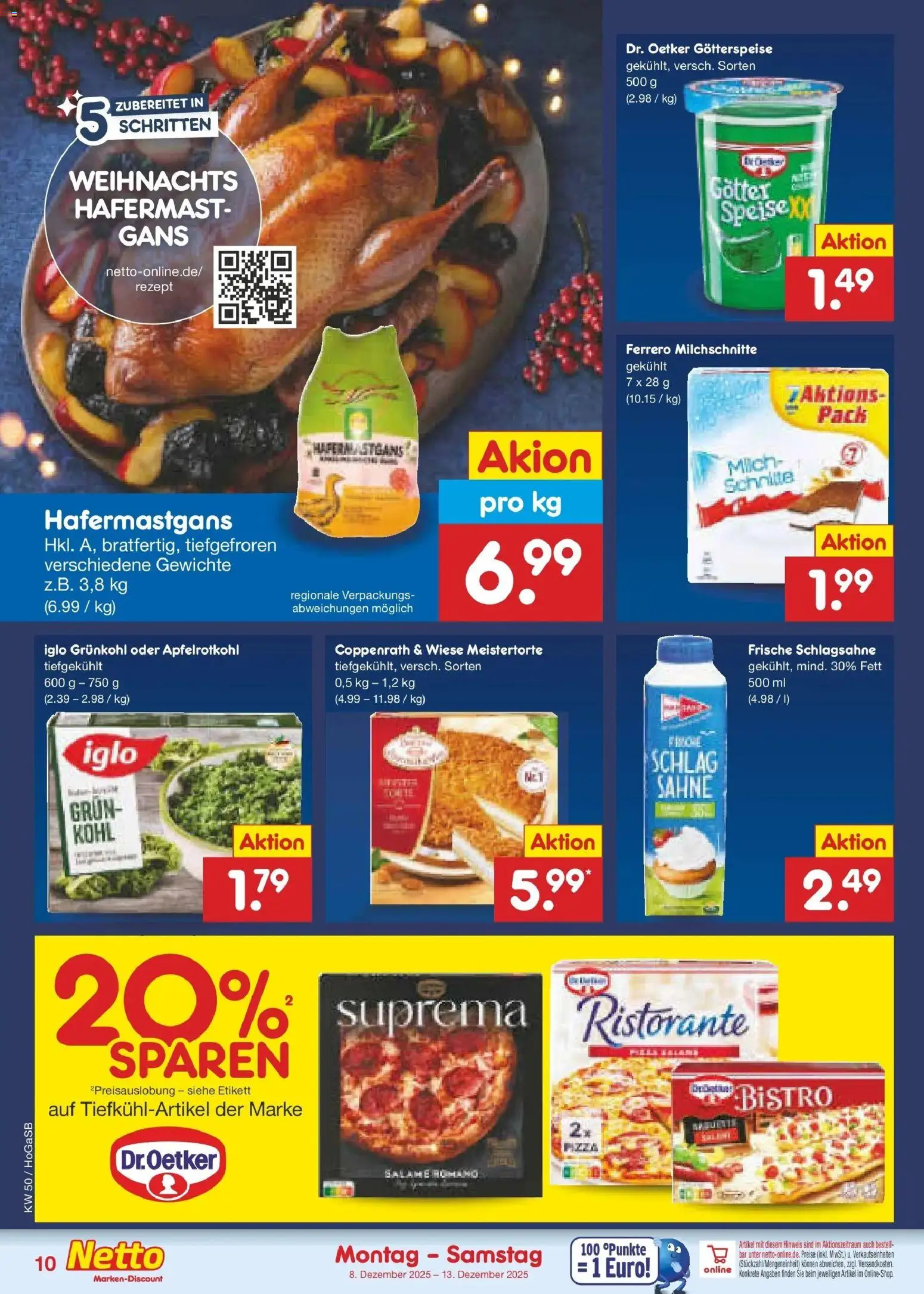 Netto Marken-Discount Prospekt 	 – gültig ab 08.12.2025 | Seite: 10 | Produkte: Ristorante, Schlagsahne, Milch, Sahne
