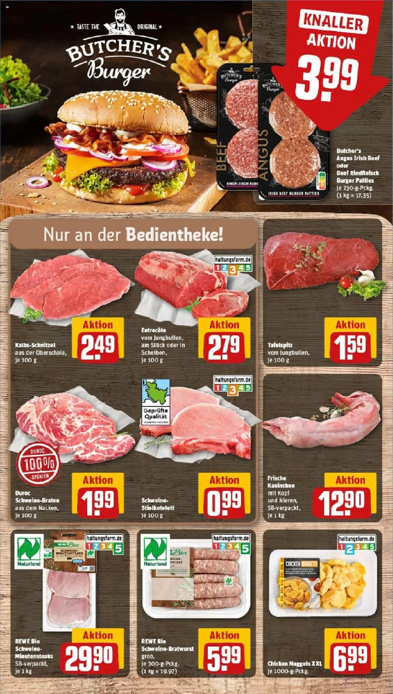 Rewe prospekt Hamburg	 – gültig ab 06.10.2025 | Seite: 8 | Produkte: Kaninchen, Burger, Entrecote, Rindfleisch