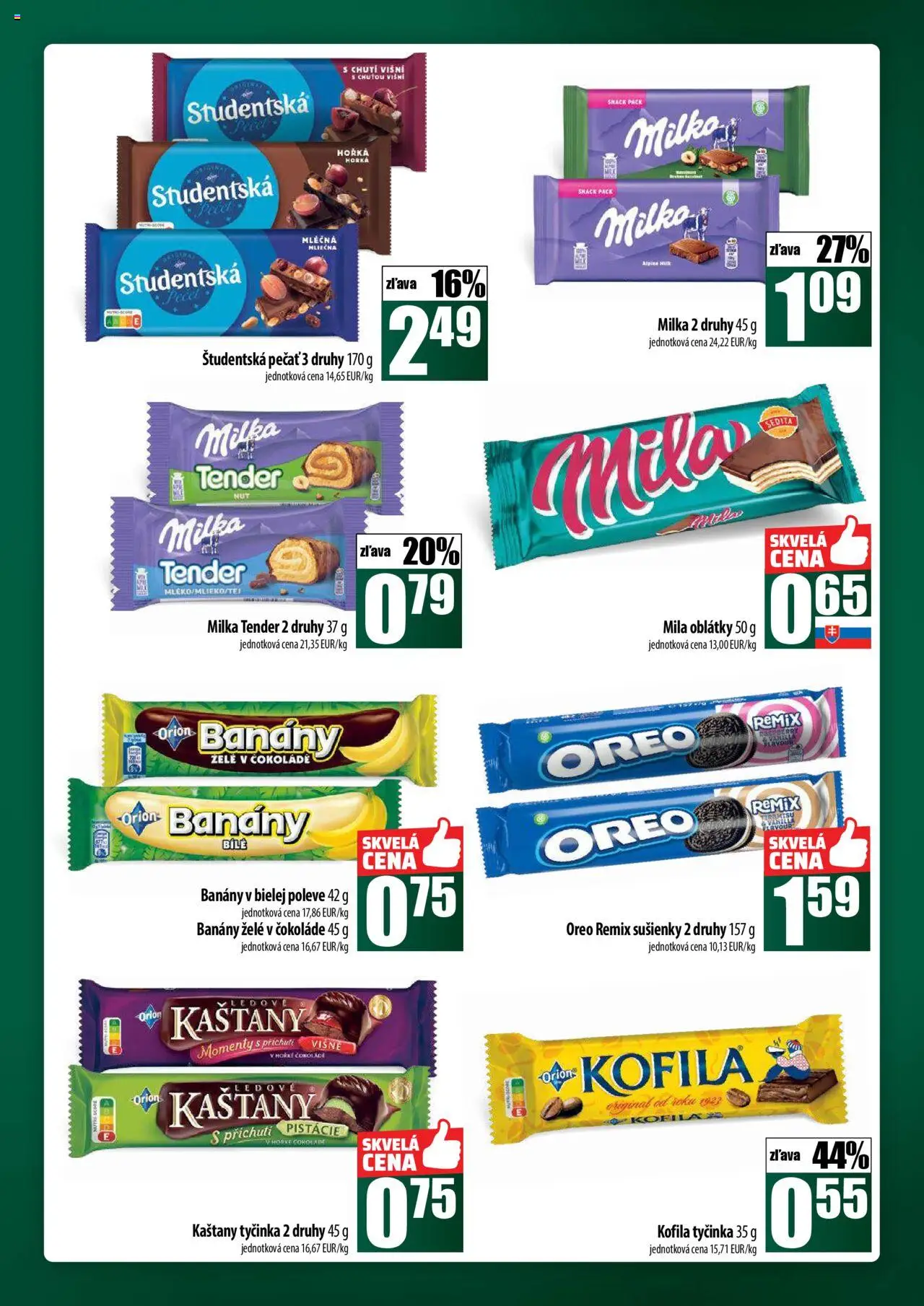 COOP Jednota široká ponuka │ platný od 31.07.2025 | Strana: 37 | Produkty: Banány, Študentská pečať, Milka, Pistácie