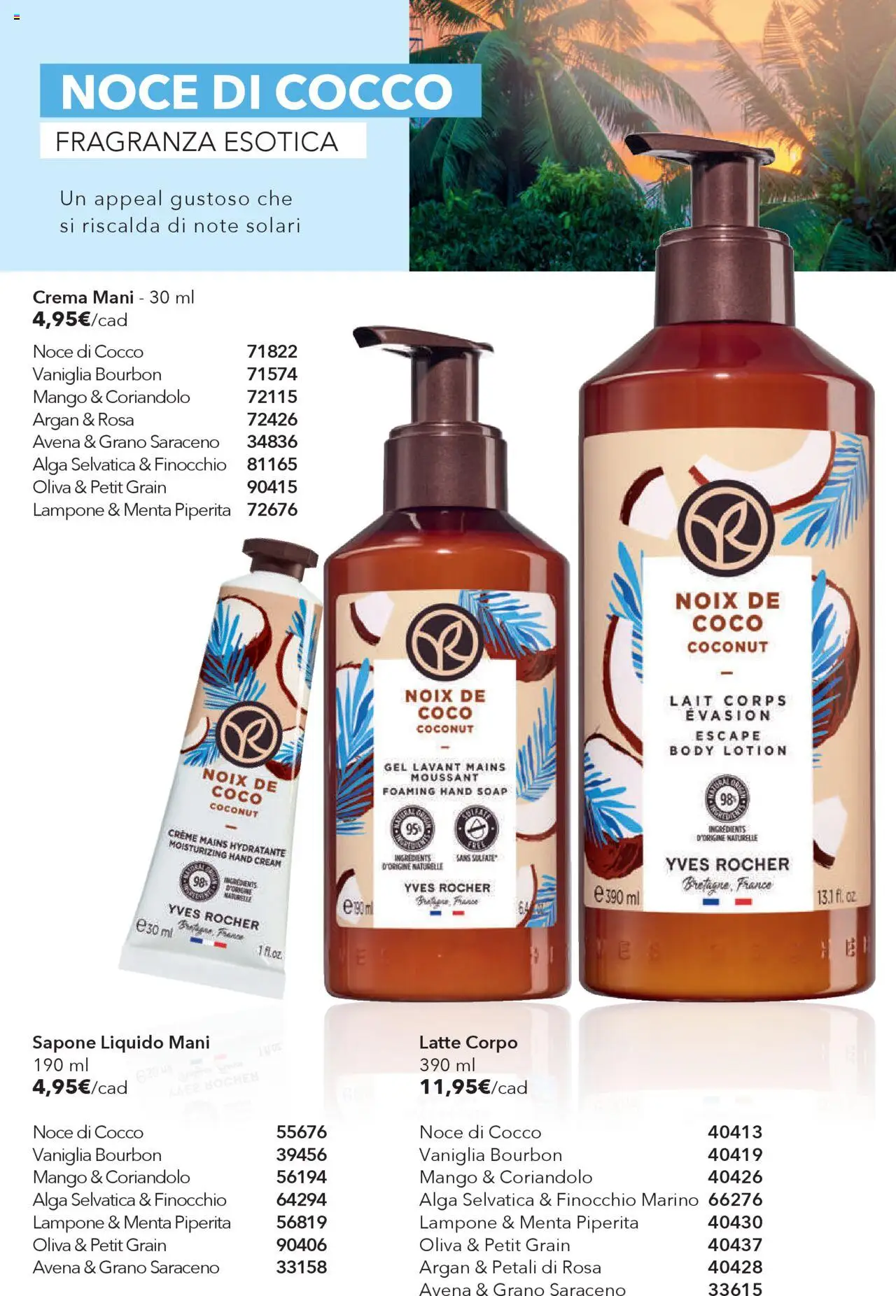 Volantino Yves Rocher del 31.07.2025 | Pagina: 62 | Prodotti: Crema, Bourbon, Mango, Cocco