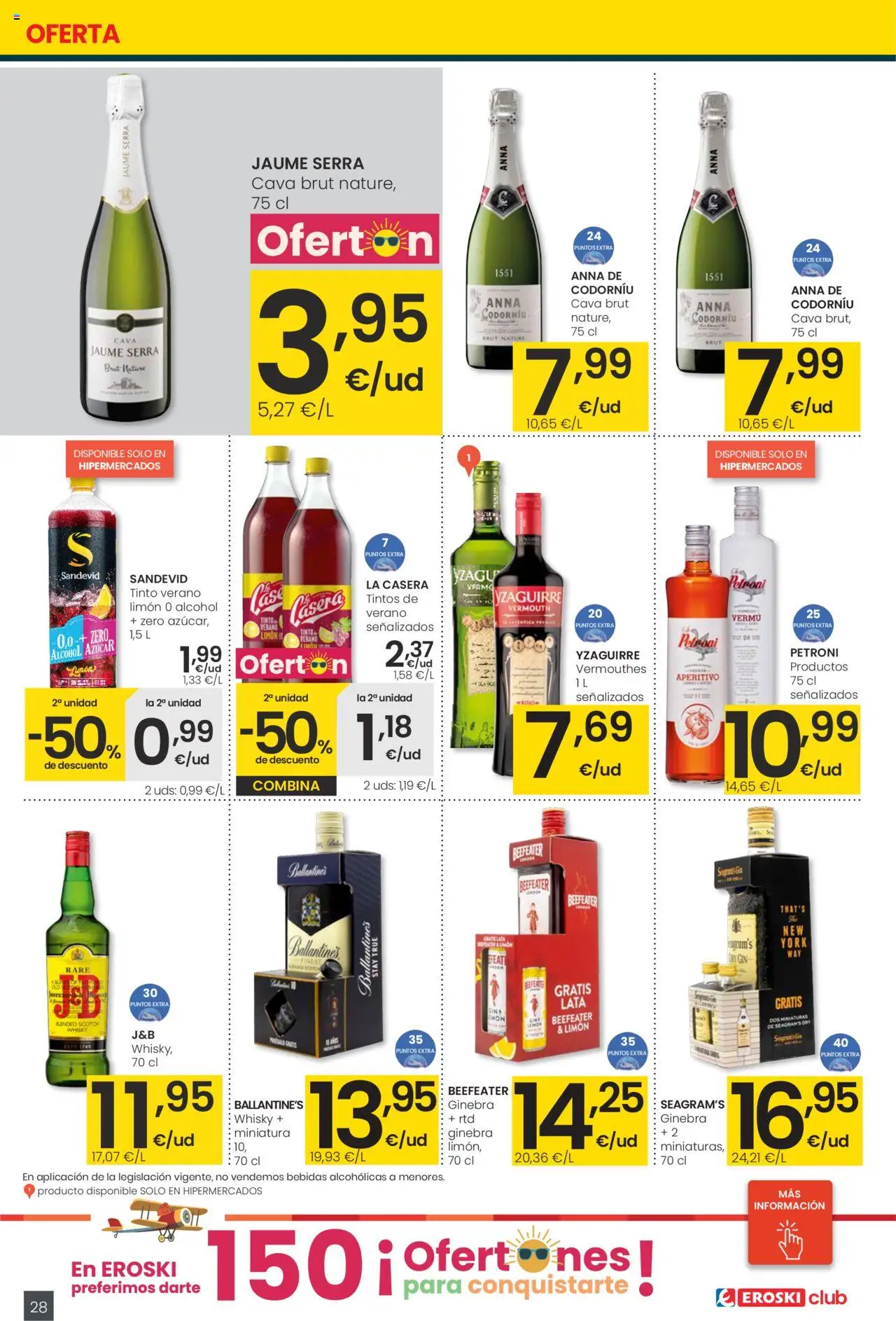 Eroski folleto │ válido desde el 29.05.2025 | Página: 28 | Productos: Ginebra, Whisky