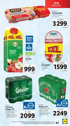 Lidl akciós ujság - amely érvényes a következő dátumtól: 03.07.2025 | Oldal: 67 | Termékek: Gyümölcs, Heineken, Paradicsom, Vegán
