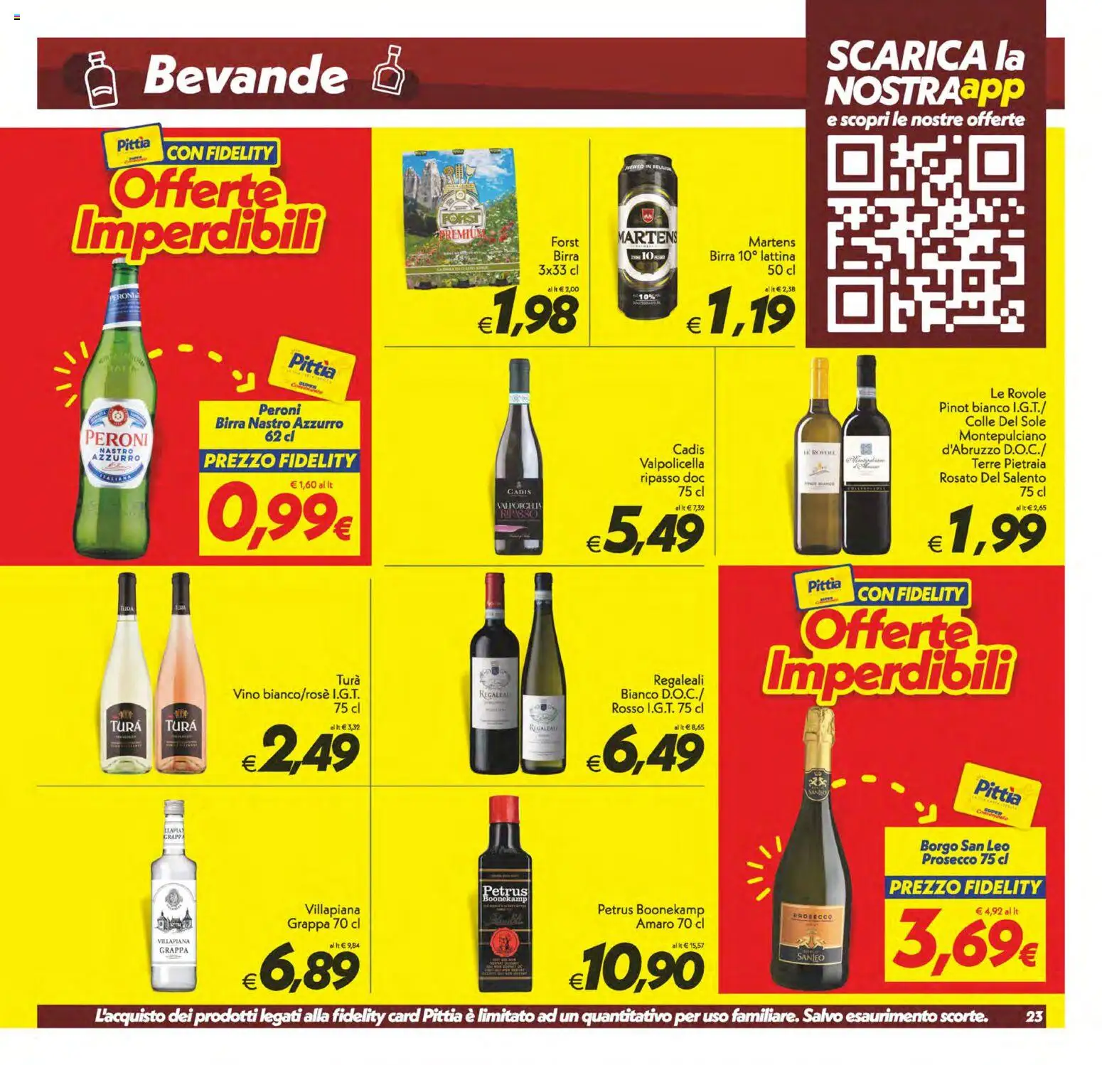 Volantino SuperConveniente del 23.01.2026 | Pagina: 23 | Prodotti: Prosecco, Vino, Grappa, Amaro