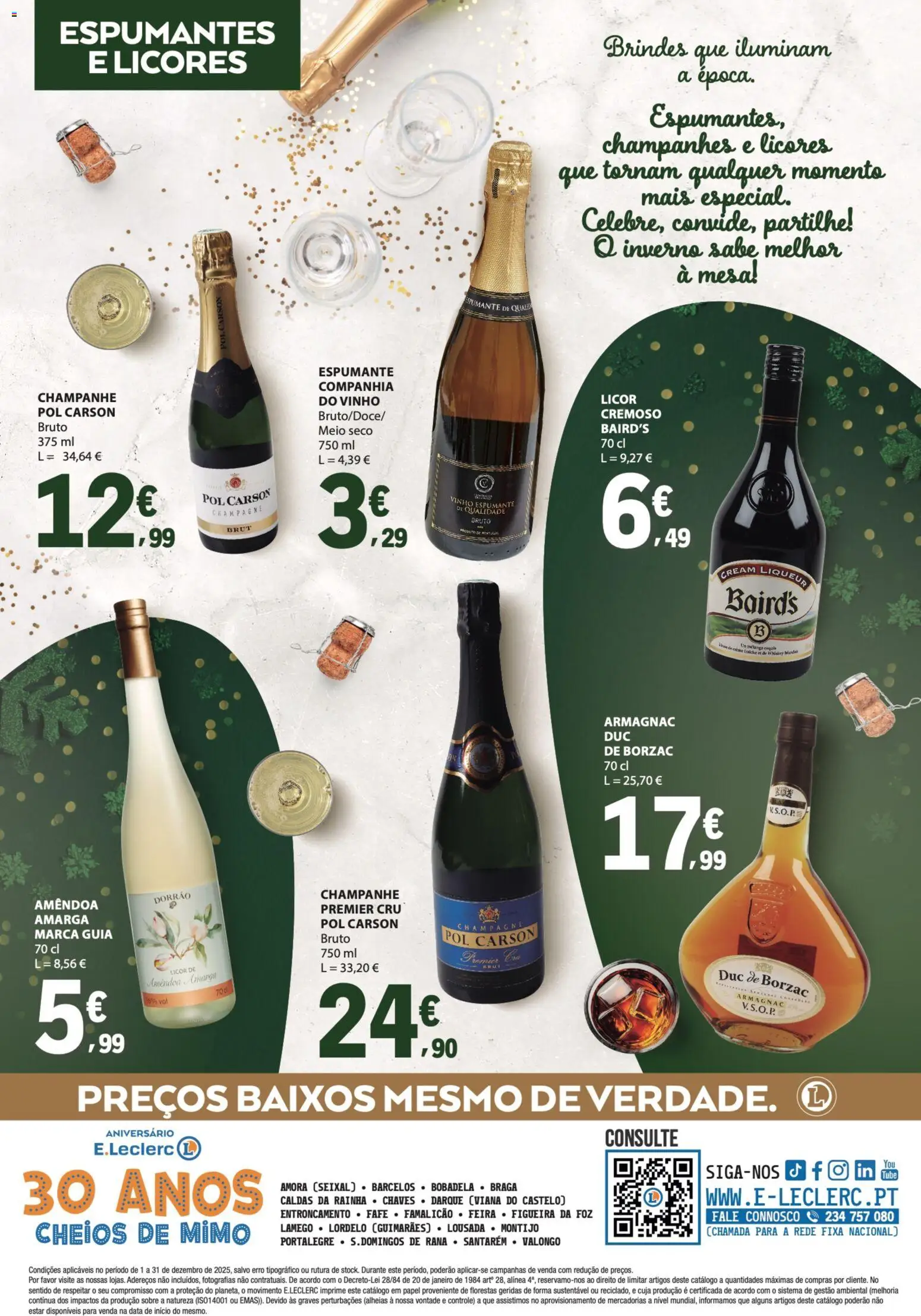E.Leclerc folheto │ válido de 01.12.2025 | Página: 8 | Produtos: Creme fraiche, Mesa, Champagne, Vinho
