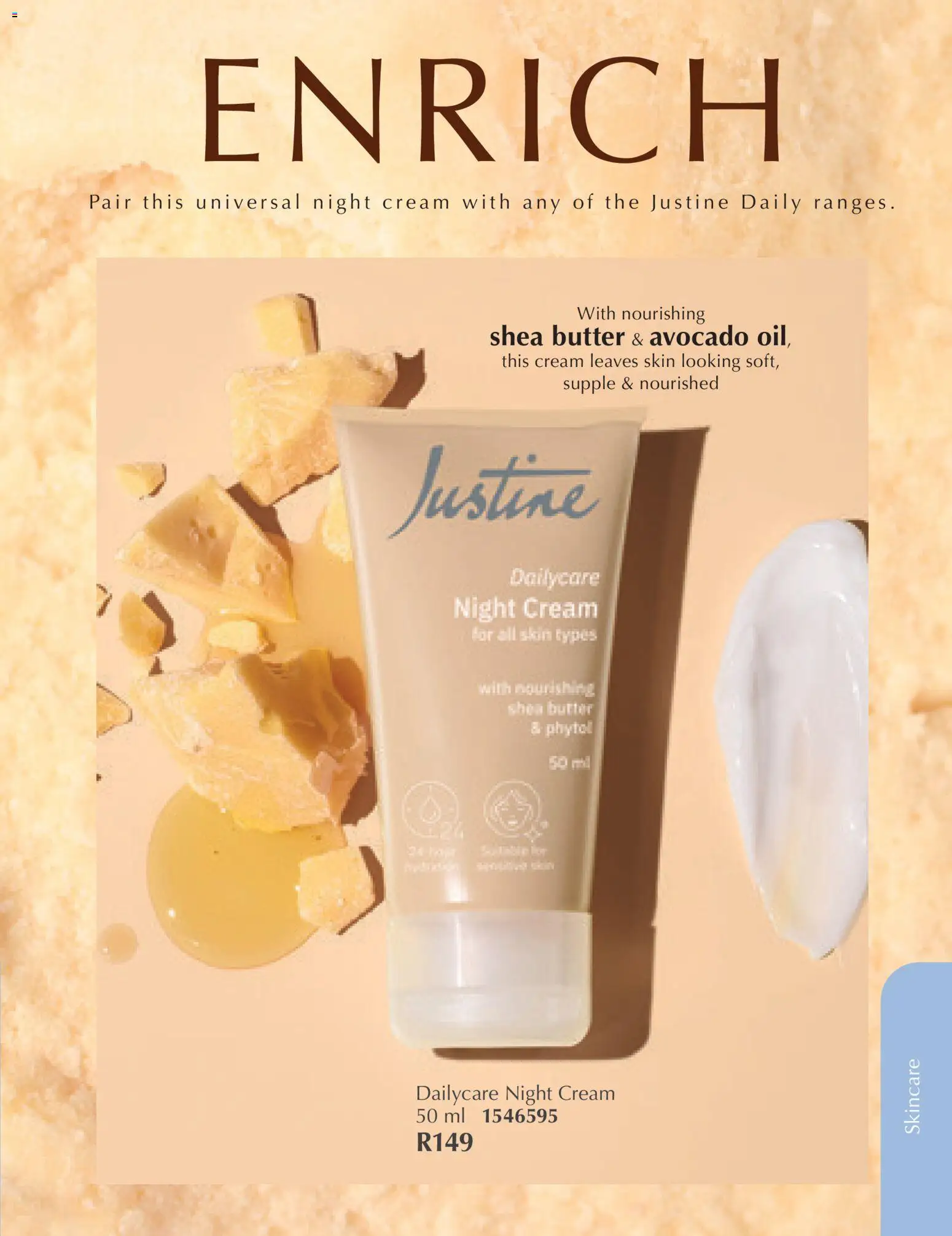 New Justine catalogue – valid from 01.03.2026 | Page: 27 | Products: Butter, Cream, Night cream