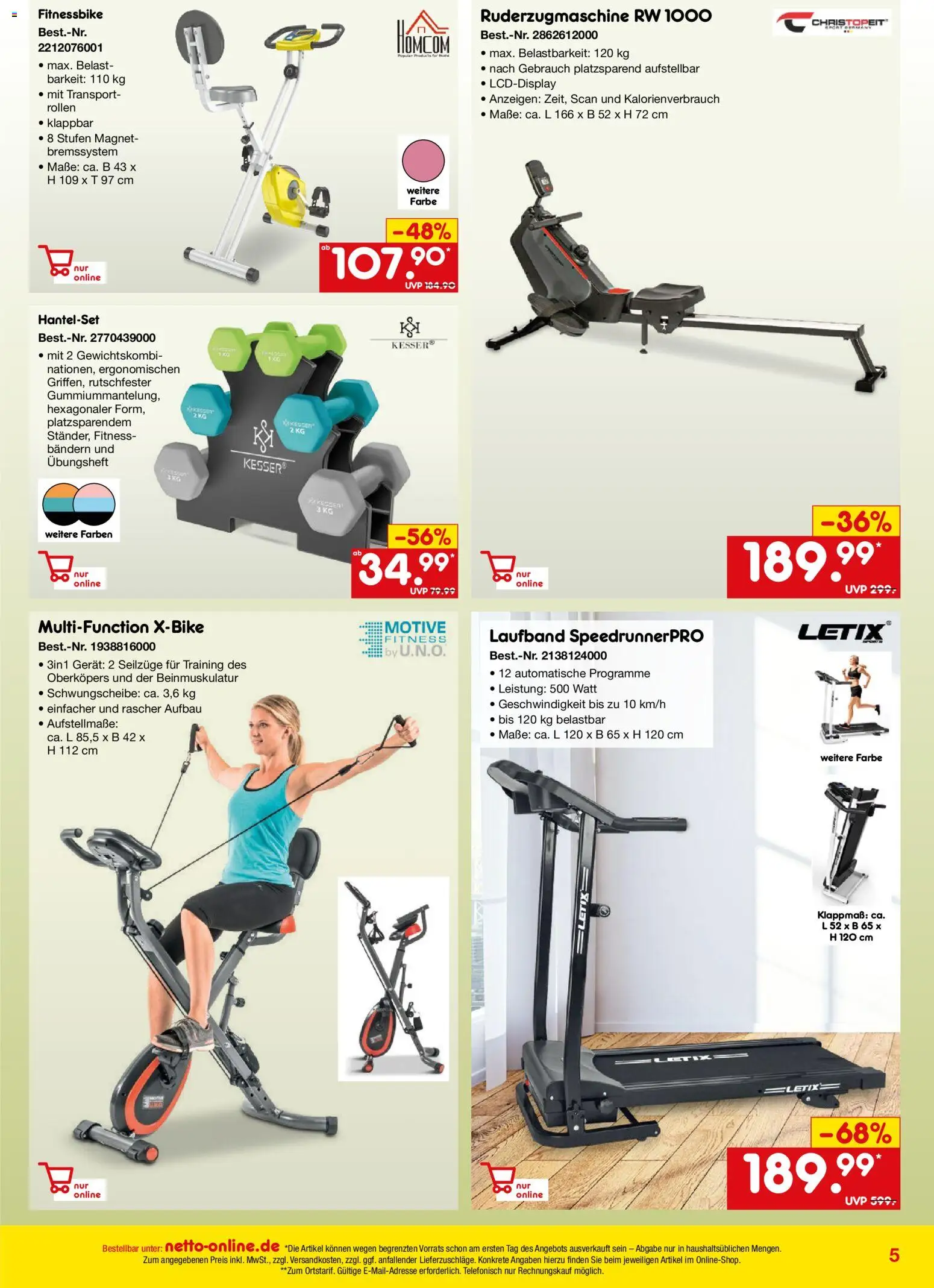 Netto Marken-Discount Online-Angebote Januar – gültig ab 01.01.2026 | Seite: 5 | Produkte: Laufband