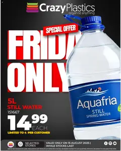 Preview of Crazy Plastics specials valid from 15.08.2025