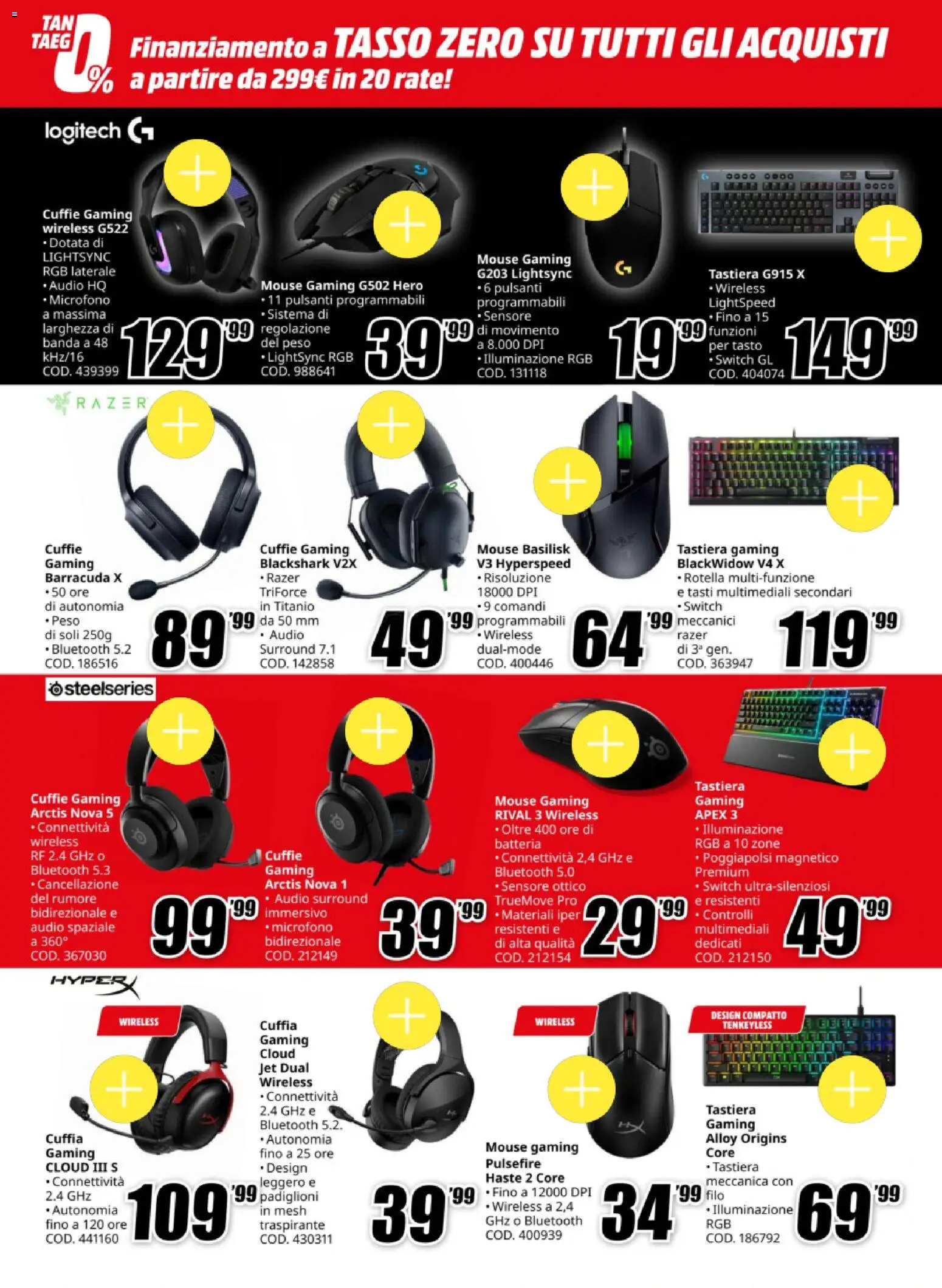 Volantino Media World del 21.11.2025 | Pagina: 10 | Prodotti: Audio, Cuffie, Microfono, Batteria