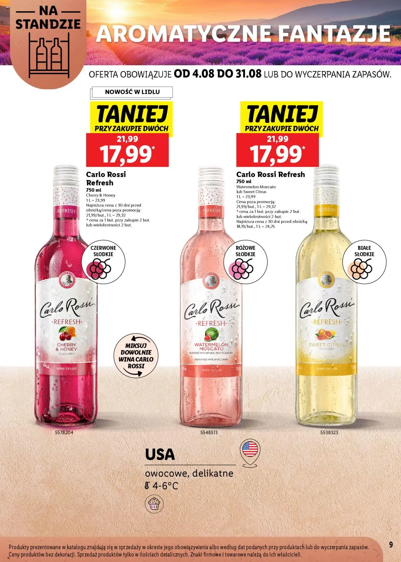 Lidl Katalog karta win od 04.08.2025 | Strona: 9 | Produkty: Carlo Rossi