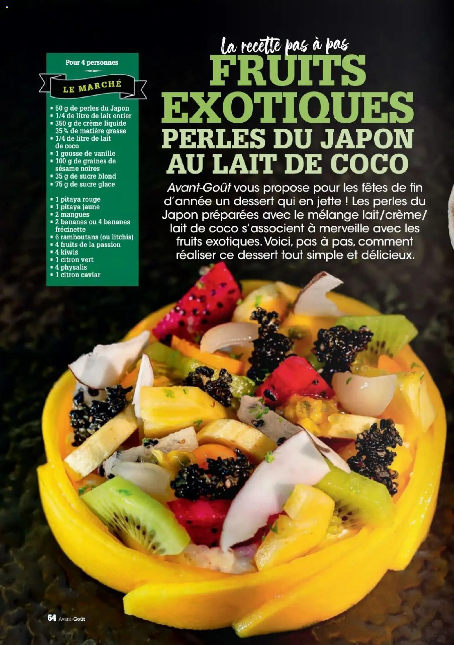 {H1} | Page: 64 | Produits: Citron vert, Lait de coco, Gousse de vanille, Lait