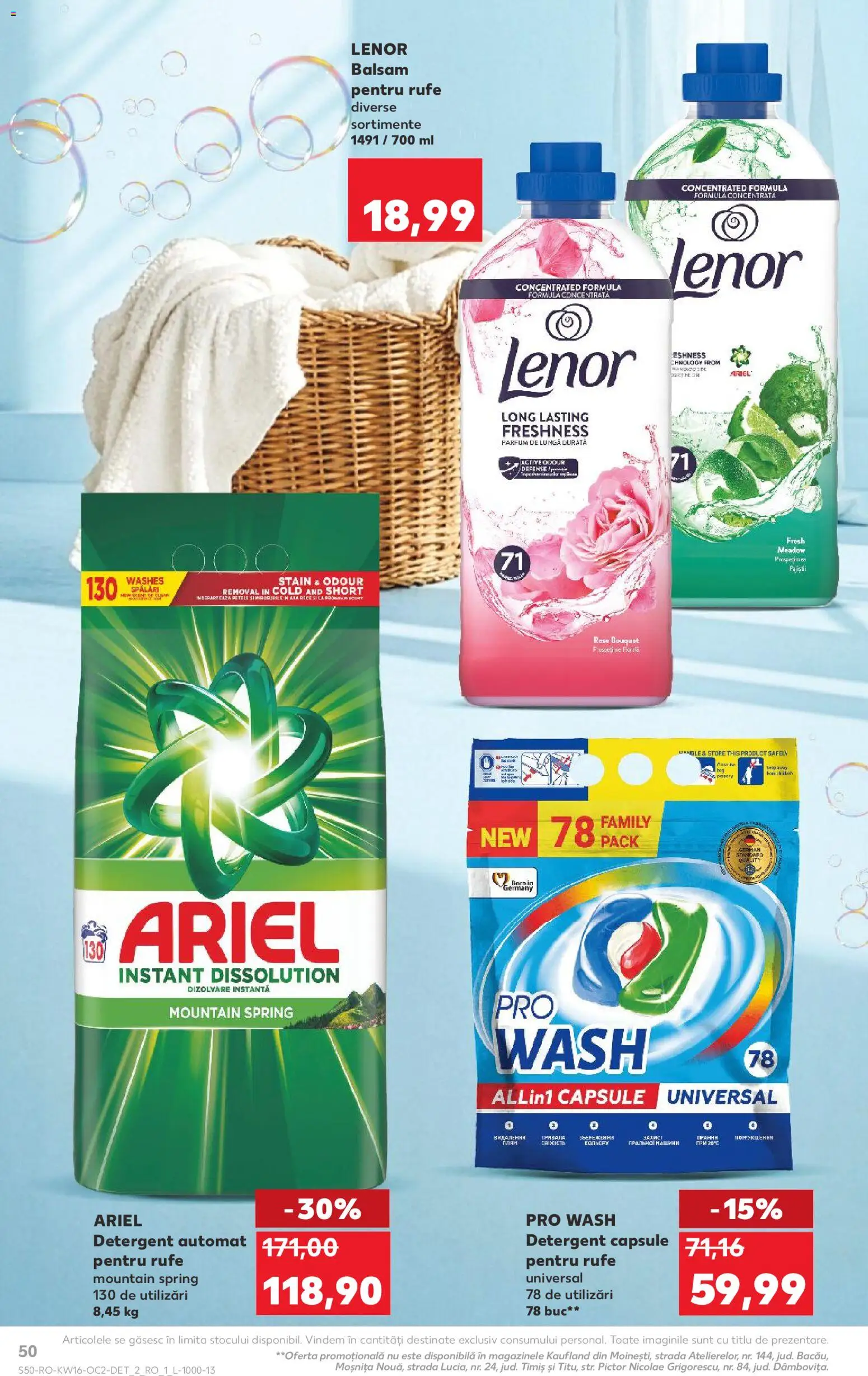 Noul catalog Kaufland – valabil de la 15.04.2026 | Pagină: 50 | Produse: Kedi Ödül Oyuncakları, Parfum, Yorgan, Detergent