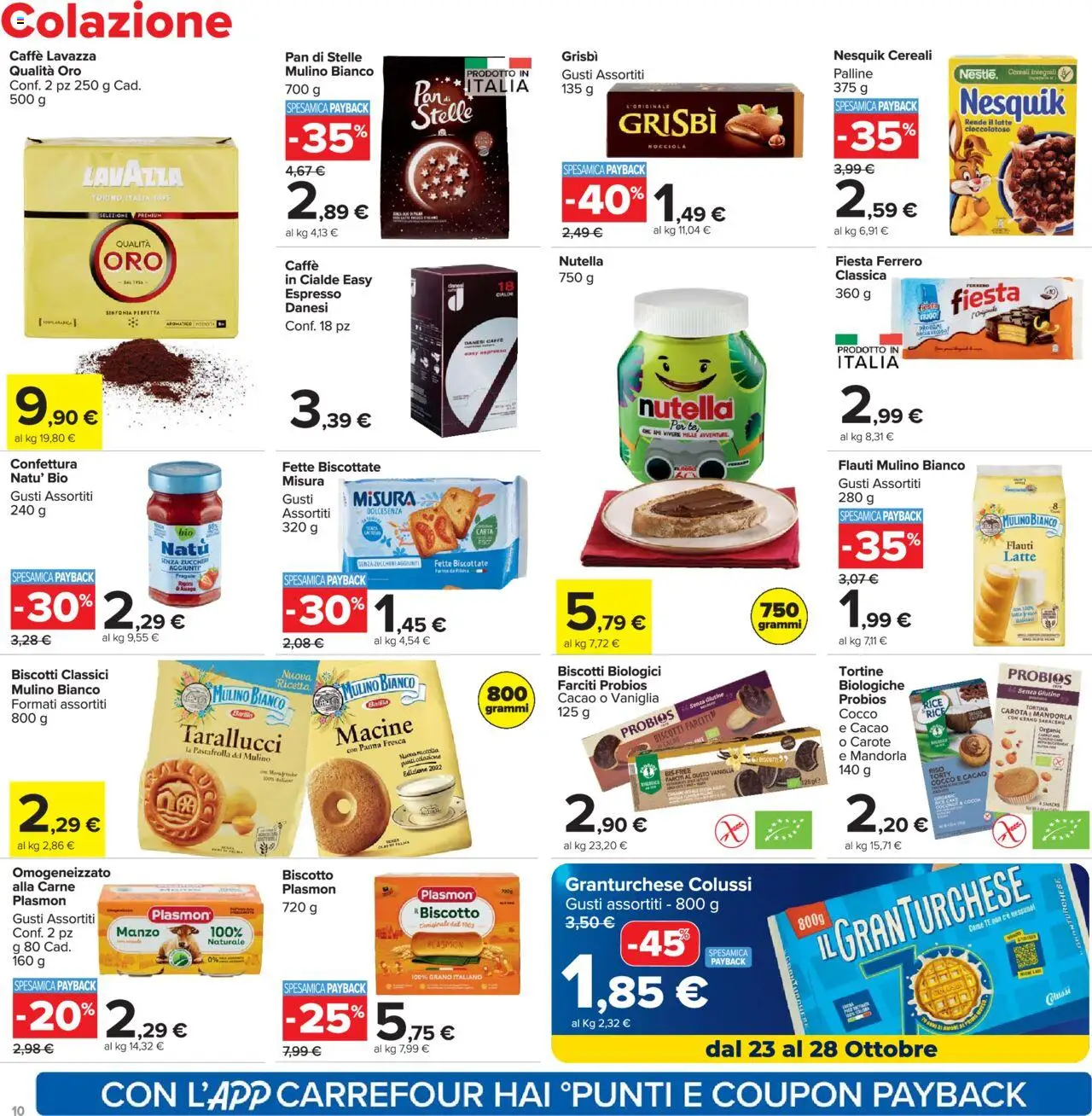 Volantino Carrefour del 20.10.2025 | Pagina: 10 | Prodotti: Tè, Cereali, Carota, Lavazza