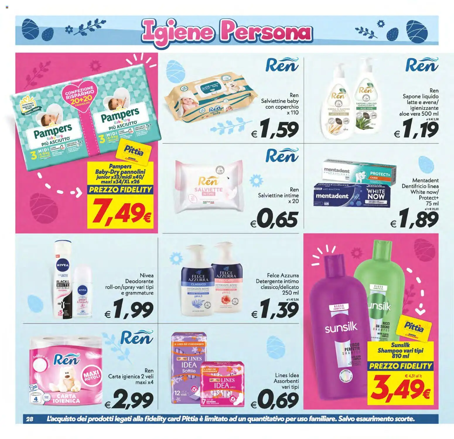 Volantino SuperConveniente del 27.03.2026 | Pagina: 28 | Prodotti: Intimo, Latte, Pampers, Aloe vera