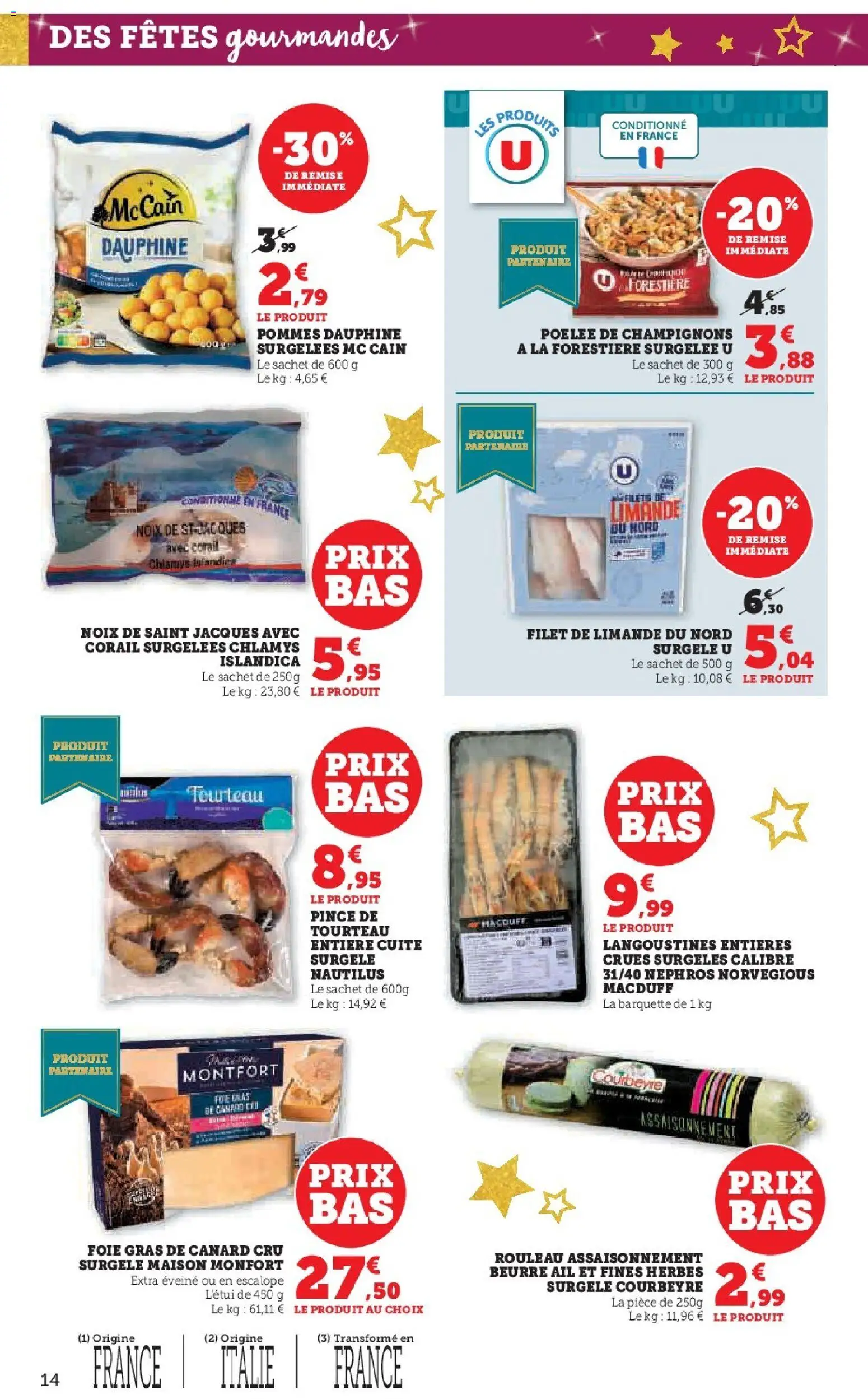 {H1} | Page: 14 | Produits: Noix de saint jacques, Rouleau, Pommes, Noix