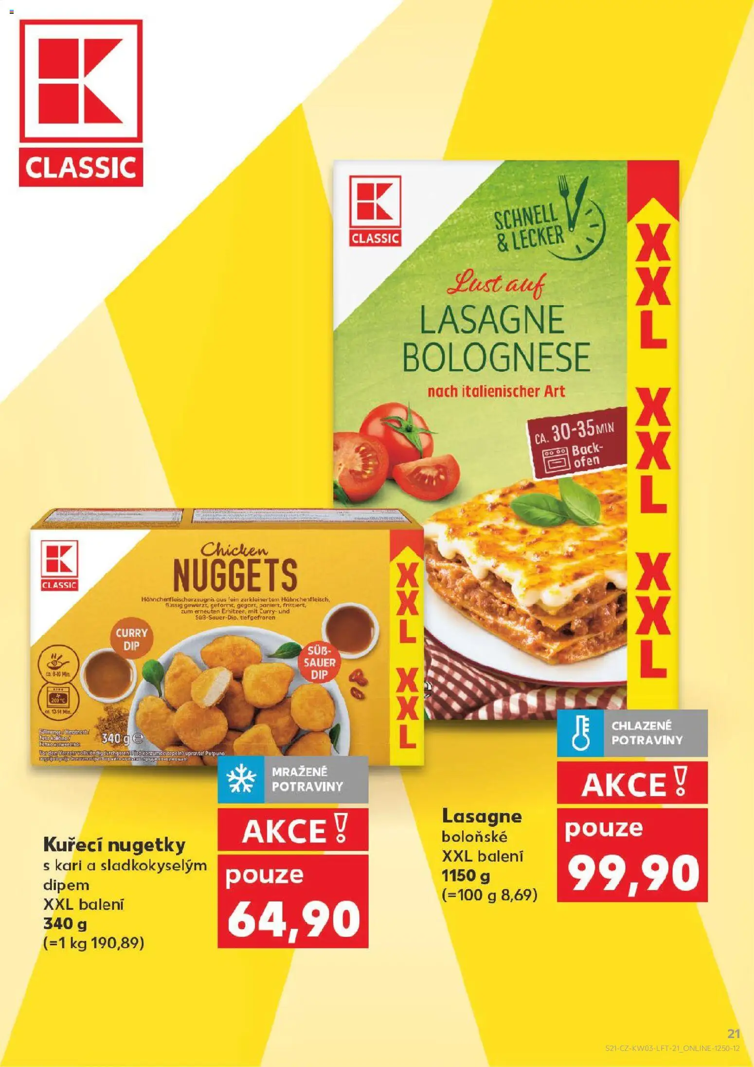 Kaufland leták - Liberec od 14.01.2026 | Strana: 21 | Produkty: Nugetky, Kuřecí nugetky, Potraviny, Lasagne