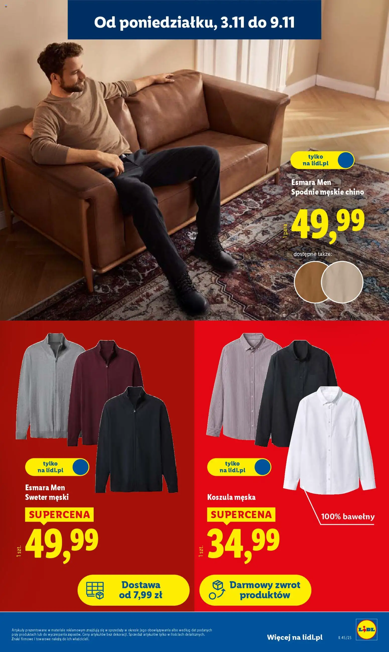 Lidl Katalog od 03.11.2025 | Strona: 9 | Produkty: Koszula, Sweter, Spodnie