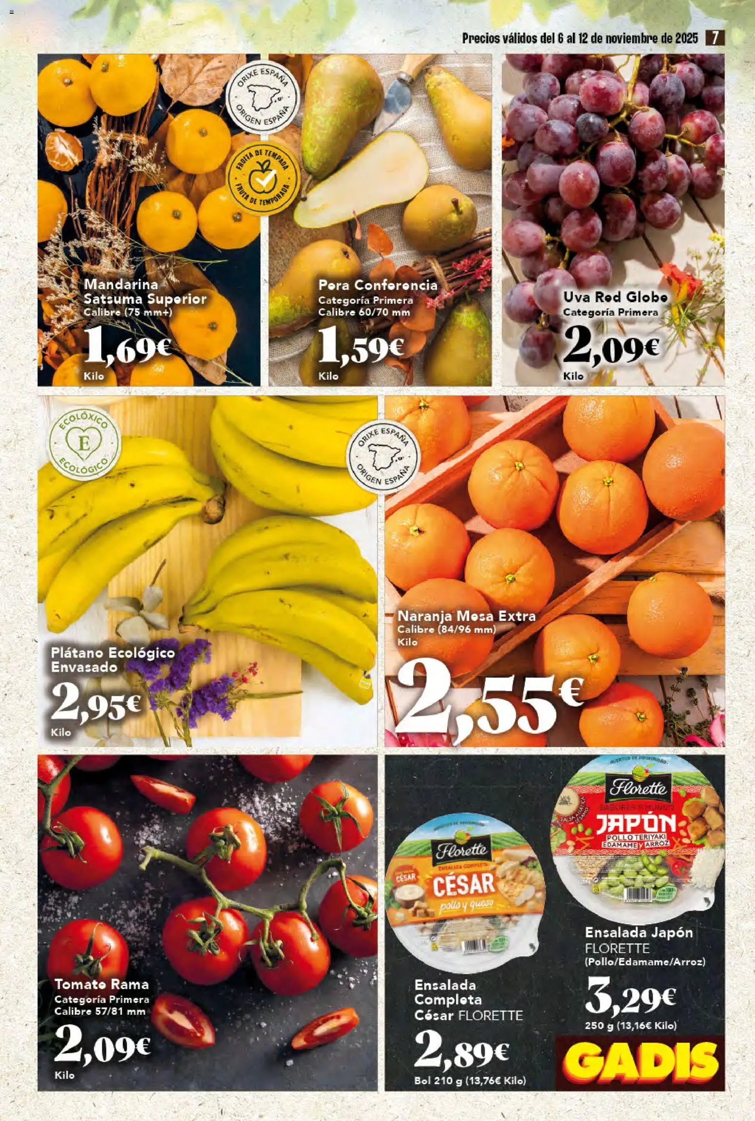 Gadis - folleto │ válido desde el 06.11.2025 | Página: 7 | Productos: Queso, Arroz, Ensalada, Mesa