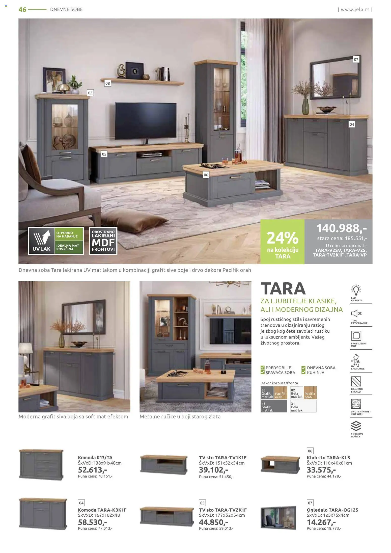 Jela katalog - važi od 06.04.2026 | Strana: 46 | Proizvode: Komoda, Sto, Kuhinja, Orah